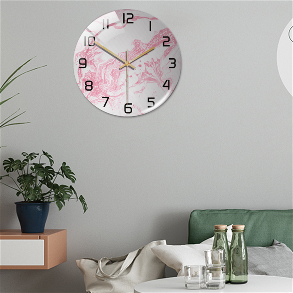 Orologio da Parete Silenzioso Ø30cm, Effetto Marmo Bianco Lusso Moderno per Soggiorno/Ufficio - - clocks marmo orologio orologio marmo tempo wall clocks - Concept Palermo