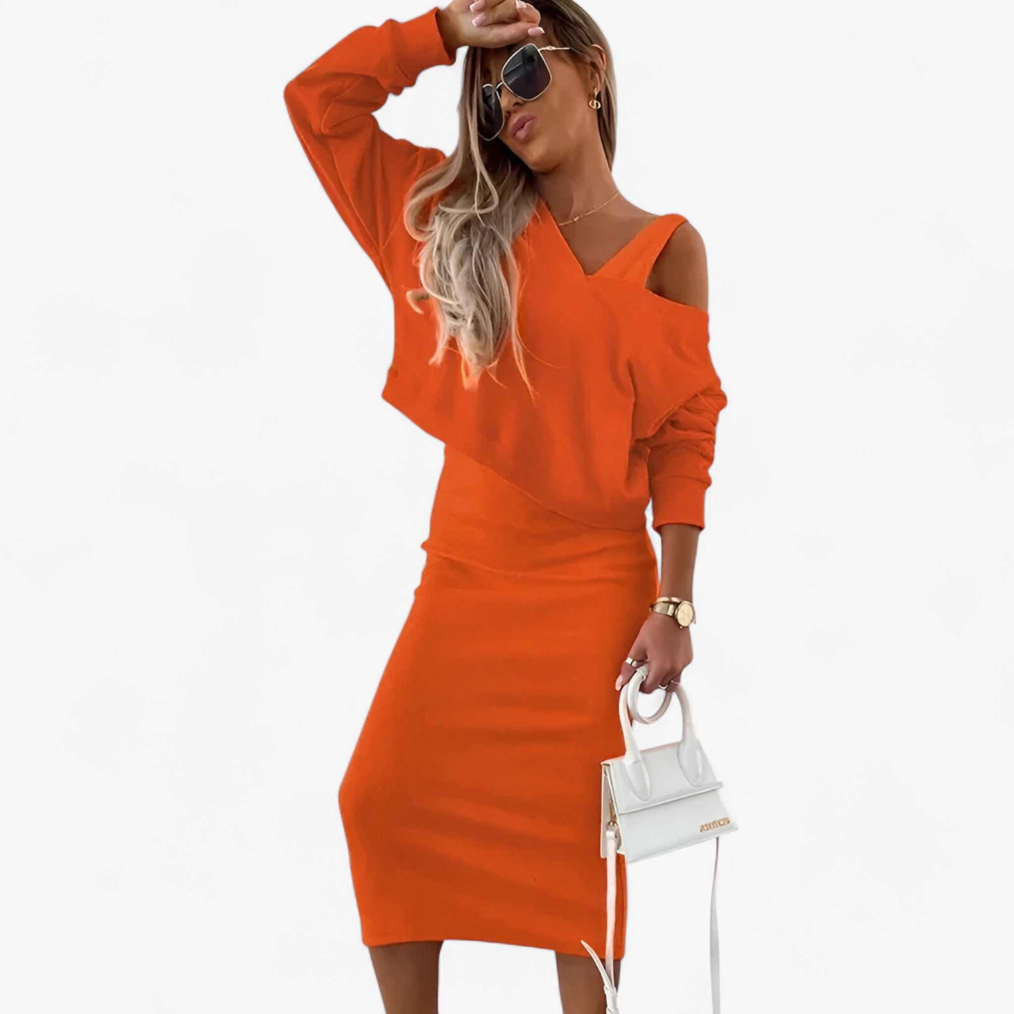 Set maglione e vestito – Comodo e sexy Donna - Arancione - donna maglione maglione vestito outfit sets sexy vestito - Concept Palermo