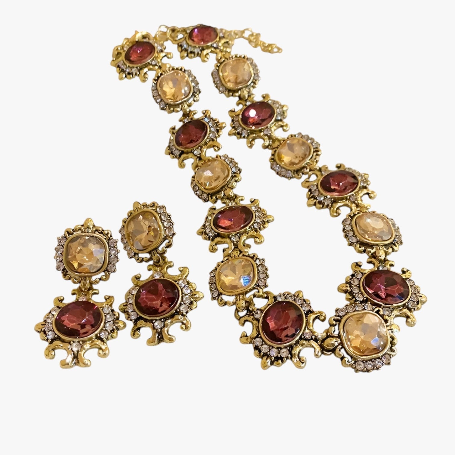 Set di gioielli Patchwork Retro – Splendore senza tempo, stile raffinato Donna - - donna elegant womens necklaces Fashion Necklaces gioielli gioielli patchwork jewelry Necklace Necklaces for Women patchwork raffinato retro splendore - Concept Palermo