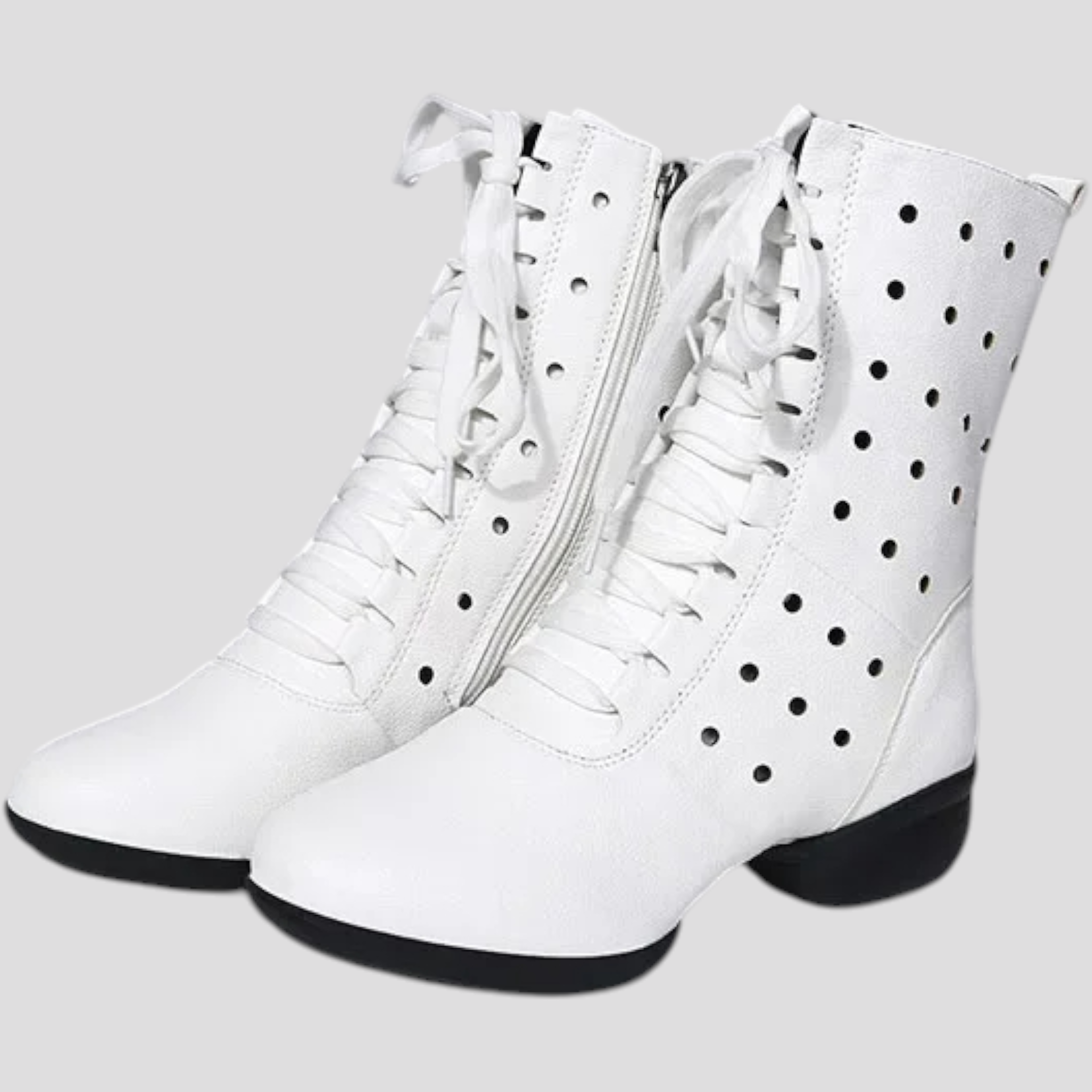 Stivali bianchi in vera pelle con lacci e cerniera Donna - Bianca - bianchi BOOTS Boots & Shoes cerniera donna lacci pelle shoes stivali stivali bianchi - Concept Palermo