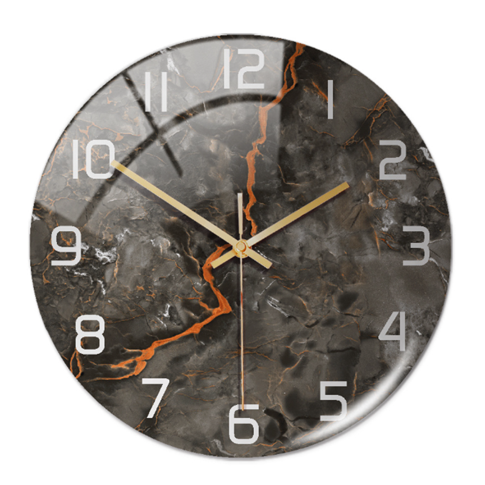 Orologio da Parete Silenzioso Ø30cm, Effetto Marmo Bianco Lusso Moderno per Soggiorno/Ufficio - Rame grigio - clocks marmo orologio orologio marmo tempo wall clocks - Concept Palermo
