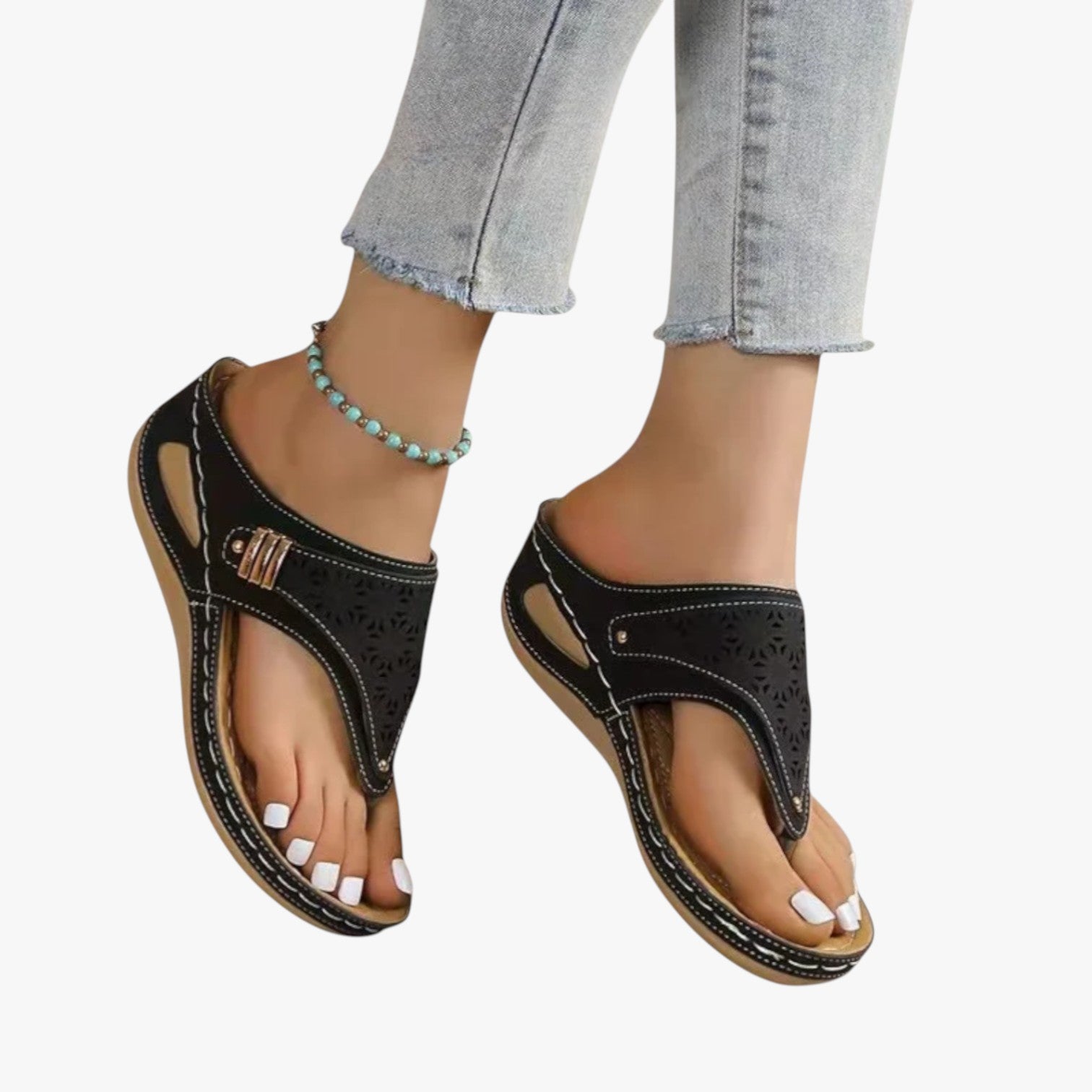 Sandali Donna Ortopedici con Zeppa Morbida Antiscivolo, Traspiranti per Comfort Estivo - - antiscivolo breathable sandals donna easy wear sandals estiva fashion sandals morbidi ortopedici sandali sandali ortopedici sandals stylish sandals - Concept Palermo