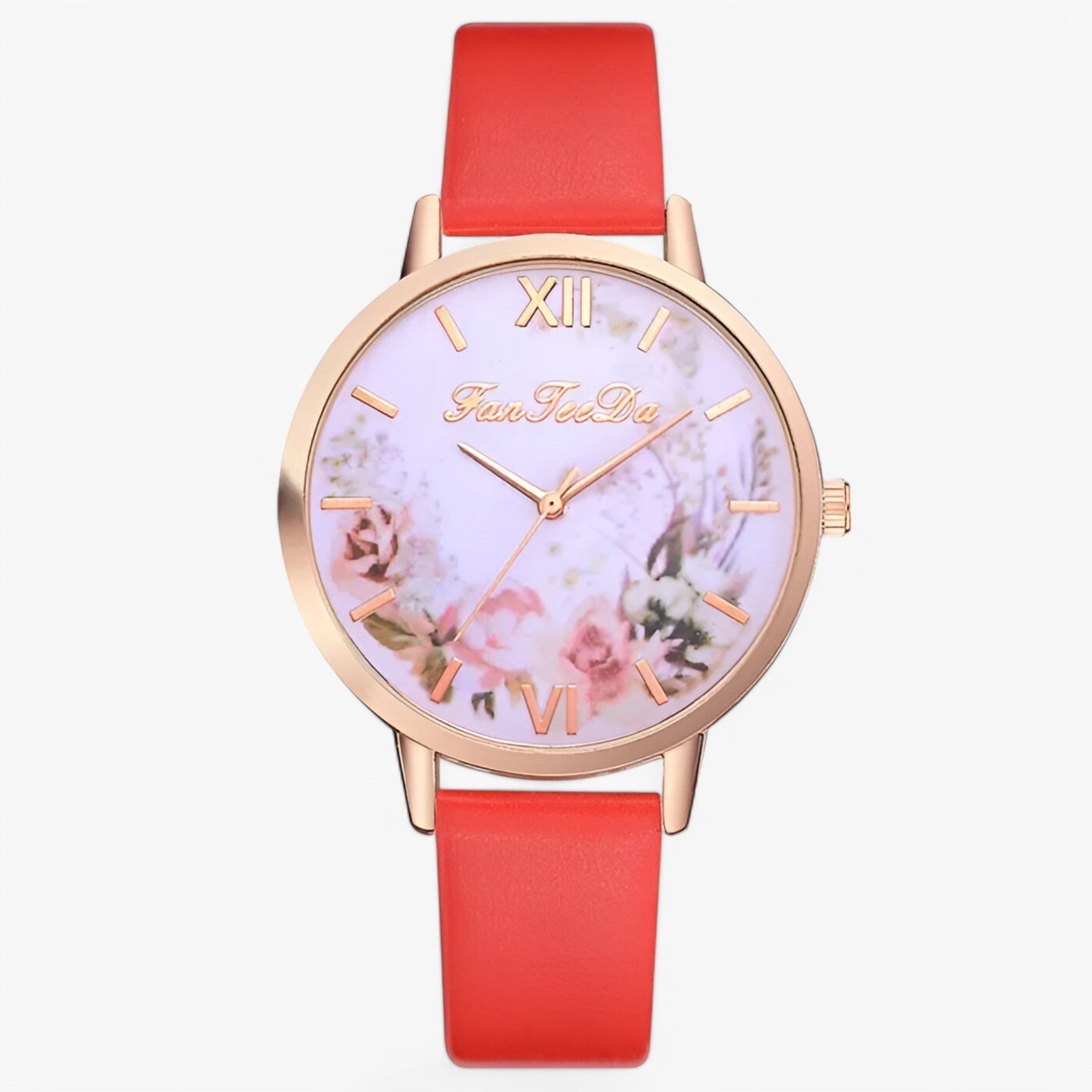Orologio da donna con cinturino in pelle e design semplice e alla moda - Rossa - alla cinturino design donna female watch moda orologio orologio donna pelle watch for women - Concept Palermo