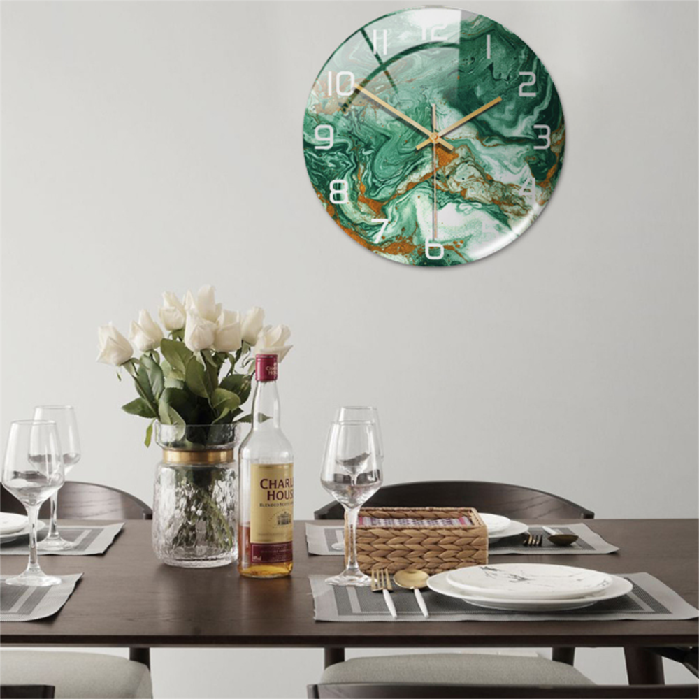 Orologio da Parete Silenzioso Ø30cm, Effetto Marmo Bianco Lusso Moderno per Soggiorno/Ufficio - - clocks marmo orologio orologio marmo tempo wall clocks - Concept Palermo
