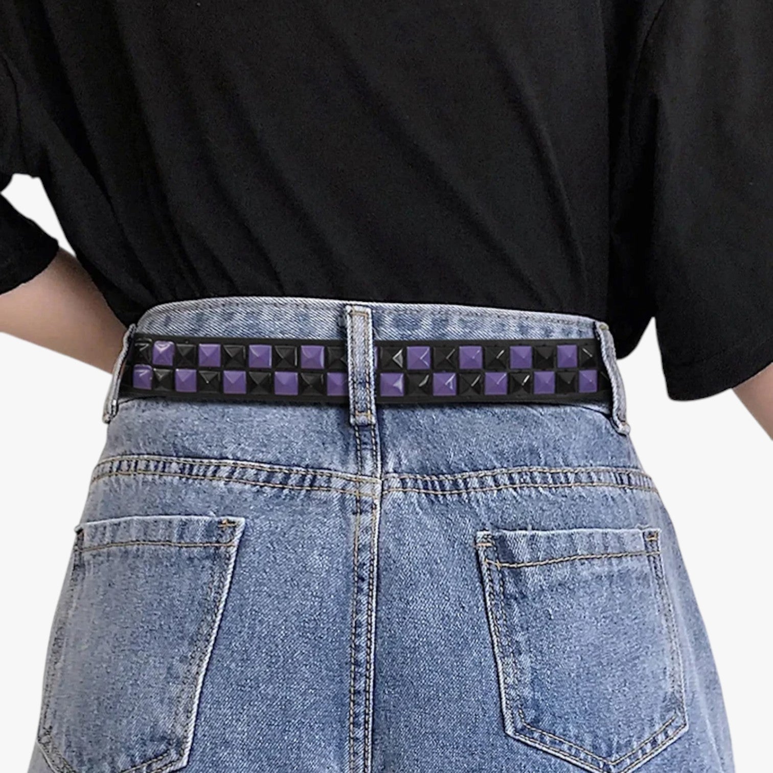 Cintura con rivetti punk e vestibilità elasticizzata - - Belts cintura cintura rivetti elasticizzata punk rivetti vestibilità waist belt for women Womens belt - Concept Palermo