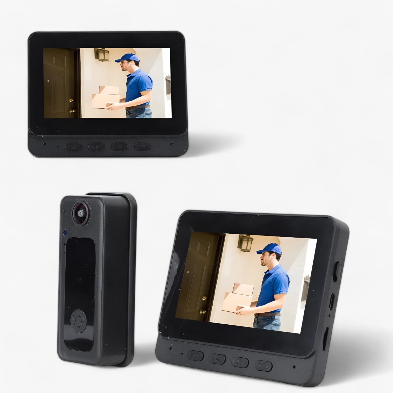Campanello video wireless con lente grandangolare da 8MP Uomo - Nero - camera campanello campanello video gadget gadgets grandangolare lente uomo video wireless - Concept Palermo