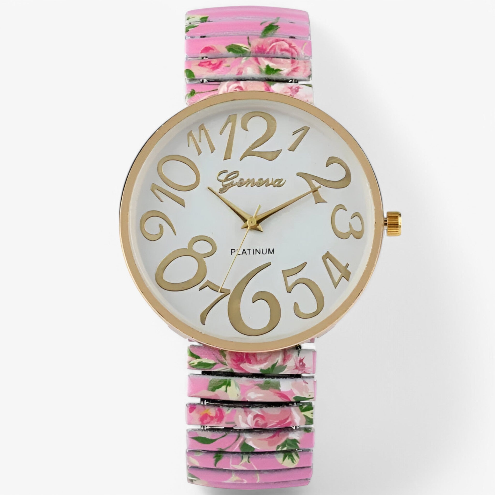 Orologio da donna con numeri grandi e cinturino elastico - fascia rosa - cinturino donna elastico female watch grandi numeri orologio orologio donna watch for women watches - Concept Palermo