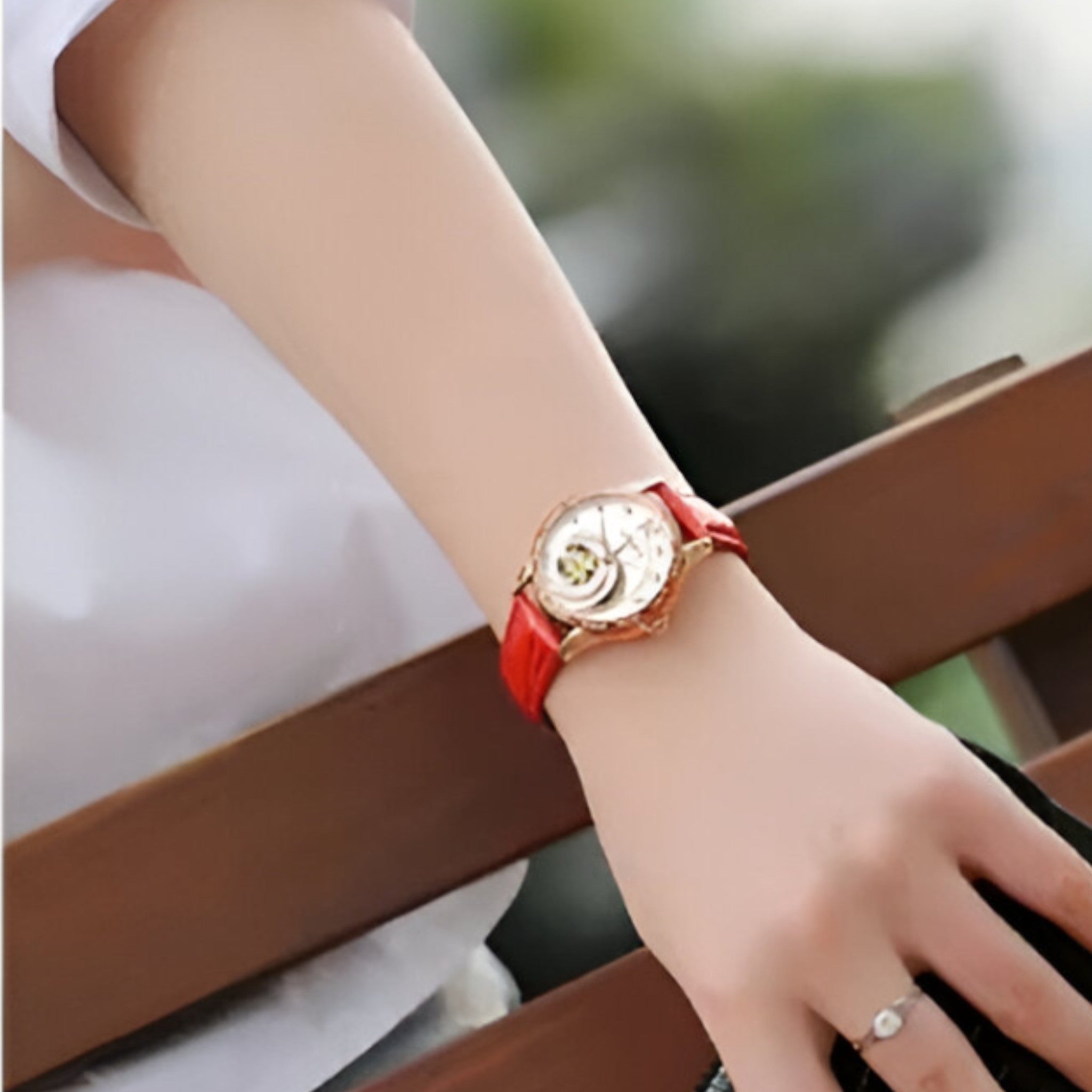 Orologio automatico scheletrato in pelle - - automatico female watch orologio orologio automatico pelle scheletrato watch for women watches - Concept Palermo