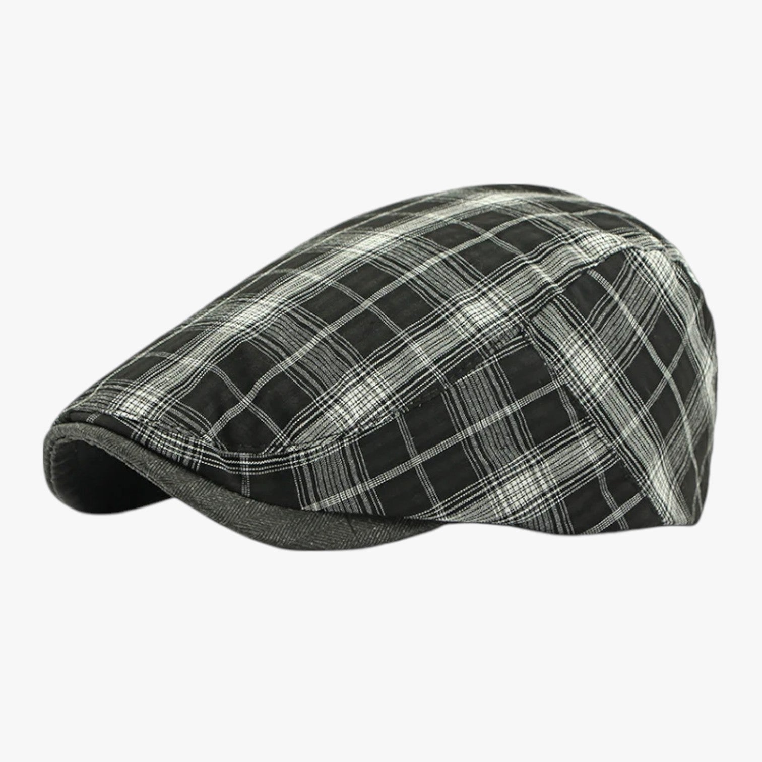 Berretto Tartan Retro in Cotone Uomo - nero - berretto berretto tartan caps cotone men's hat mens cap retro tartan uomo - Concept Palermo
