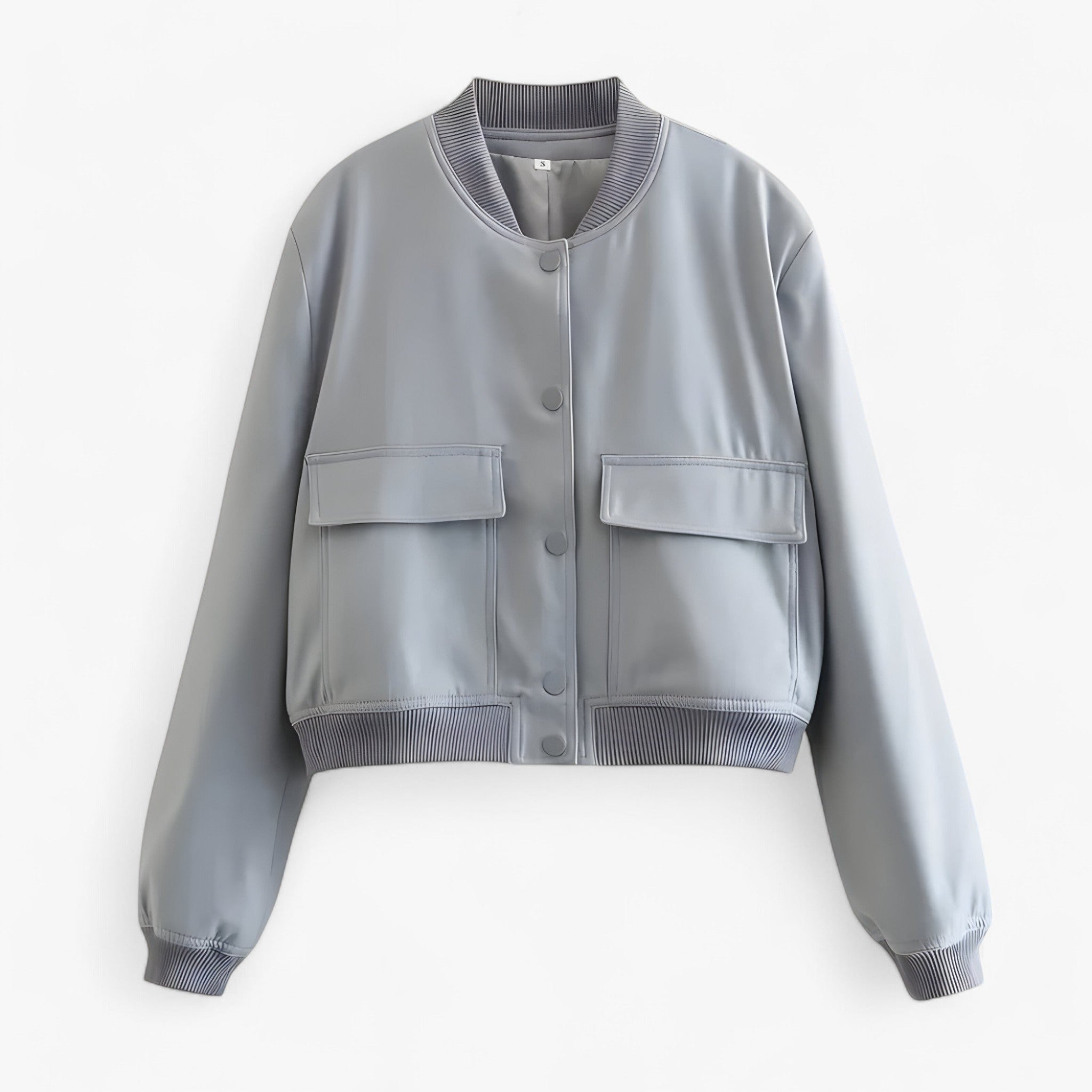 Giacca aviatore bomber per donne – Crop autunno/inverno - grigio - autunno aviatore bomber crop donne giacca giacca aviatore inverno women's coats & jackets - Concept Palermo