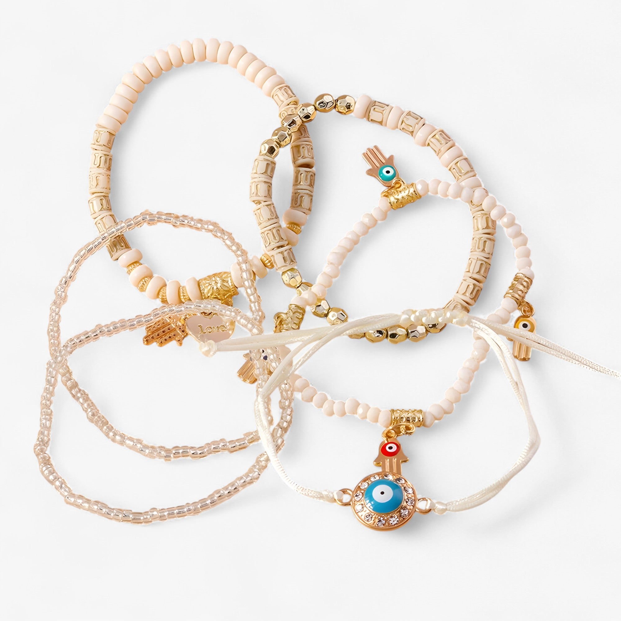 Braccialetto di perline multi-stile Charmed Essence con accenti Mano di Fatima - - accenti braccialetto braccialetto perline CHANGE charmed essence fatima Jewellery jewelry mano - Concept Palermo