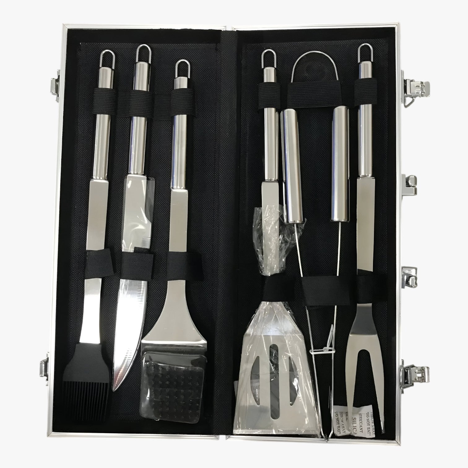 Set BBQ Portatile Completo in Acciaio Inox con Utensili - Ideale per Campeggio e Giardino - Set da 10 pezzi - completo completo ultimo Kitchen kitchen & dining kitchen tools portatile sostenibile ultimo uomo - Concept Palermo