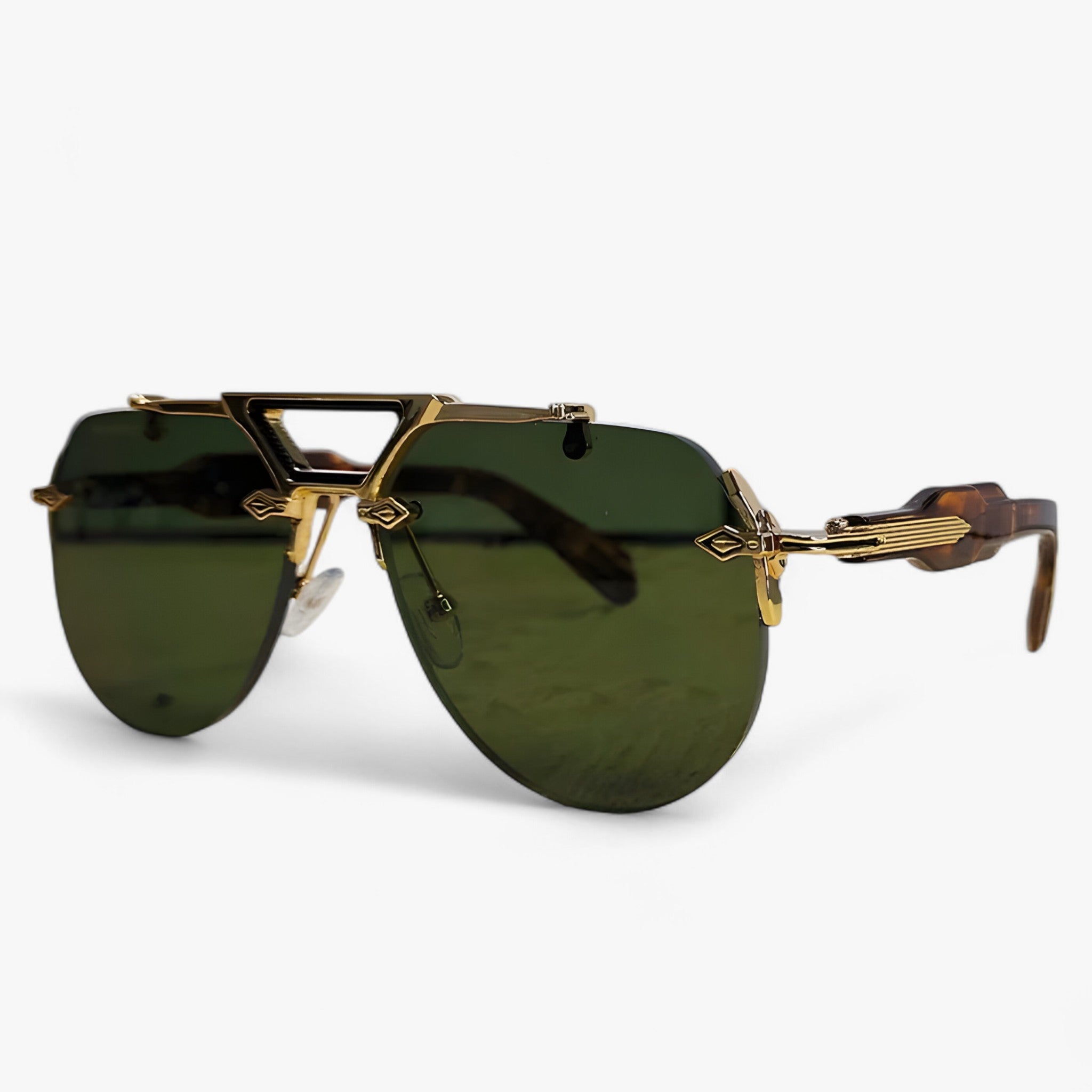 Occhiali da sole punk semi-senza montatura Uomo - OroDoppioVerde - accessoires montatura occhiali occhiali sole punk semi sole sunglasses uomo zonnebrillen - Concept Palermo