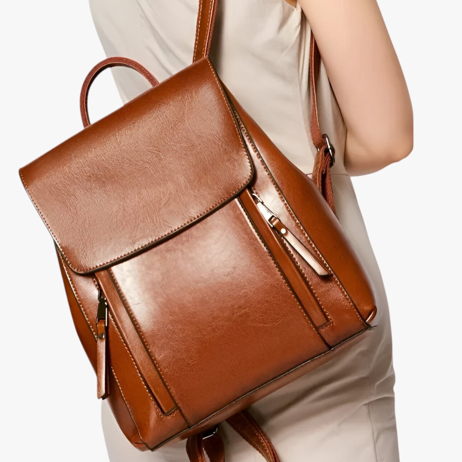 Zaino in Pelle per Scuola e Lavoro Donna - - Bags donna lavoro pelle scuola women bags Women's handbags zaino zaino pelle - Concept Palermo