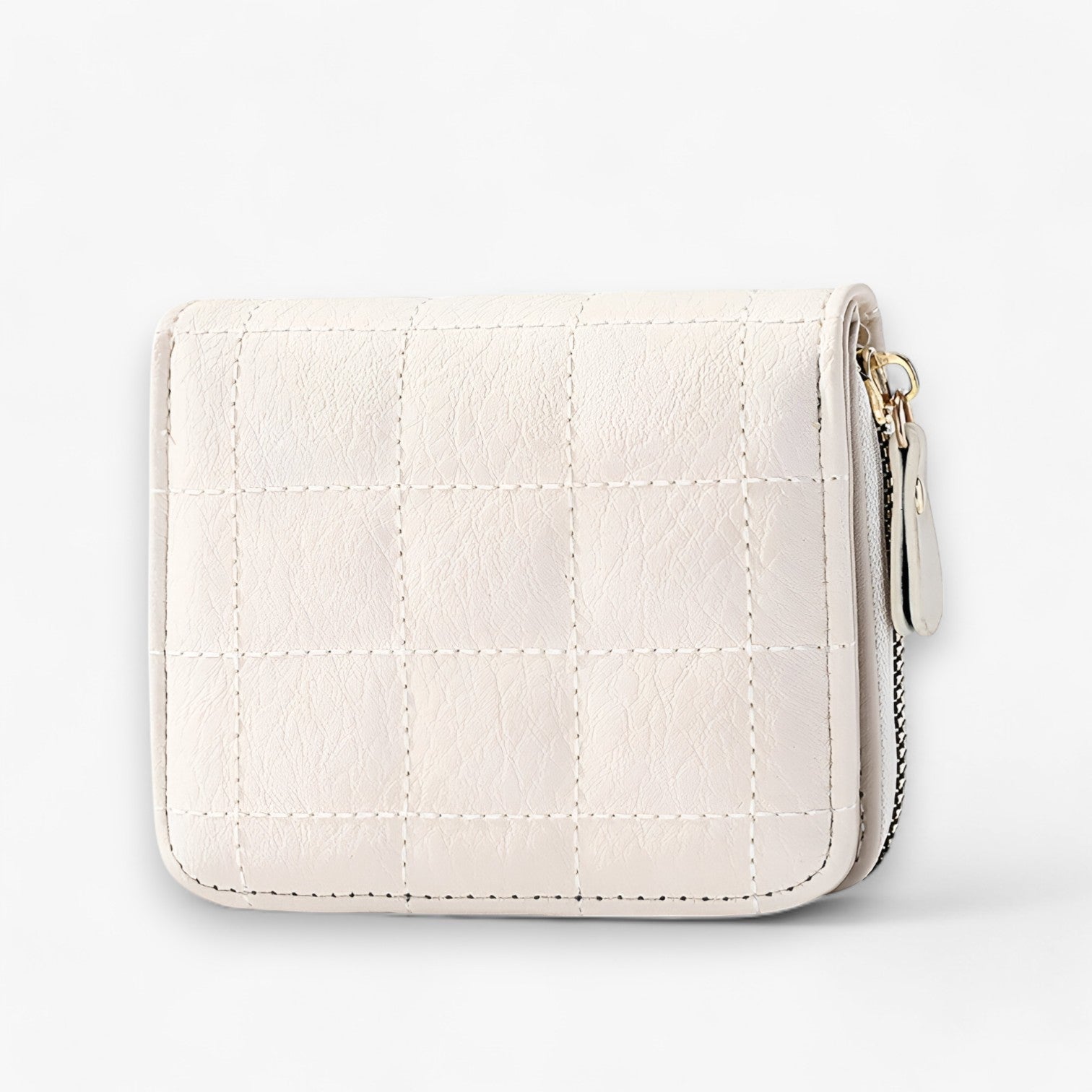 Portafoglio in PU pelle e compatto con pratico design a zip Uomo - Bianco - compatto design pelle portafoglio portafoglio pelle pratico uomo wallet wallets womens wallet - Concept Palermo