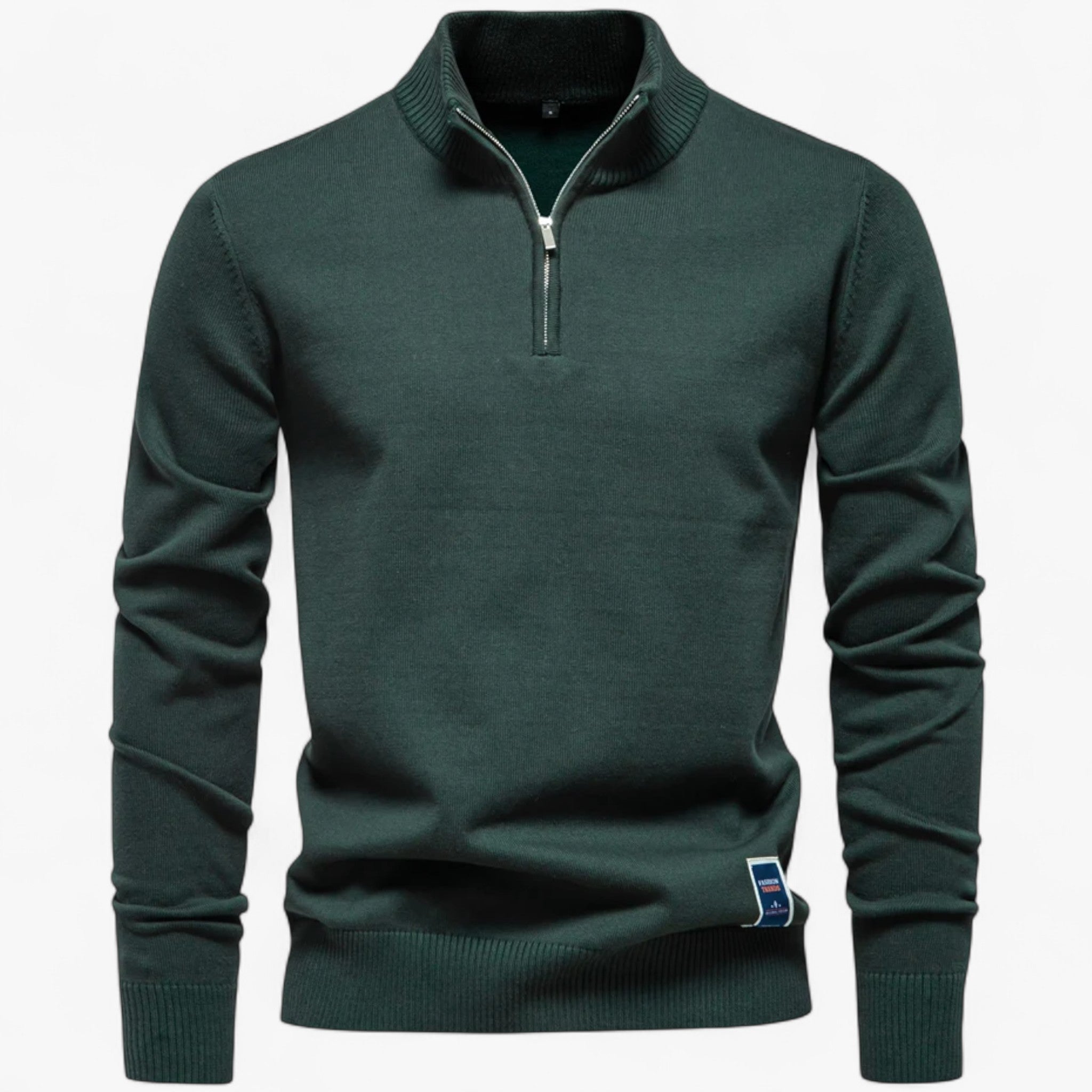 Maglione da Uomo con Mezza Zip Cotone - Verde S 60-70kg - Clothes clothes men Clothing cotone maglione maglione uomo men's top clothes mezza Sweater sweater men sweaters uomo - Concept Palermo