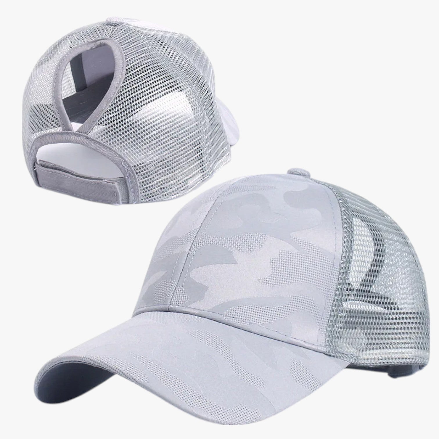 Cappello Estivo Camo con Rete e Chignon - Gray - camo cappello cappello estivo chignon estivo hat Hat for girls hats rete women hat women's hat - Concept Palermo