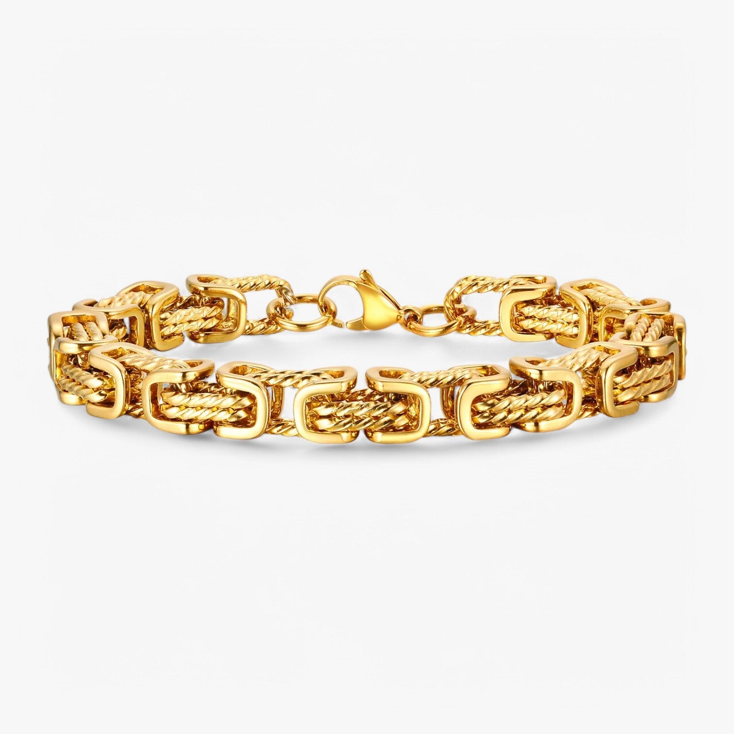 Robusto e Senza Tempo – Bracciale Maschile Chunky Bizantino Uomo - Oro - bizantino bracciale BRACELETS chunky jewelry maschile mens bracelet robusto robusto tempo tempo - Concept Palermo
