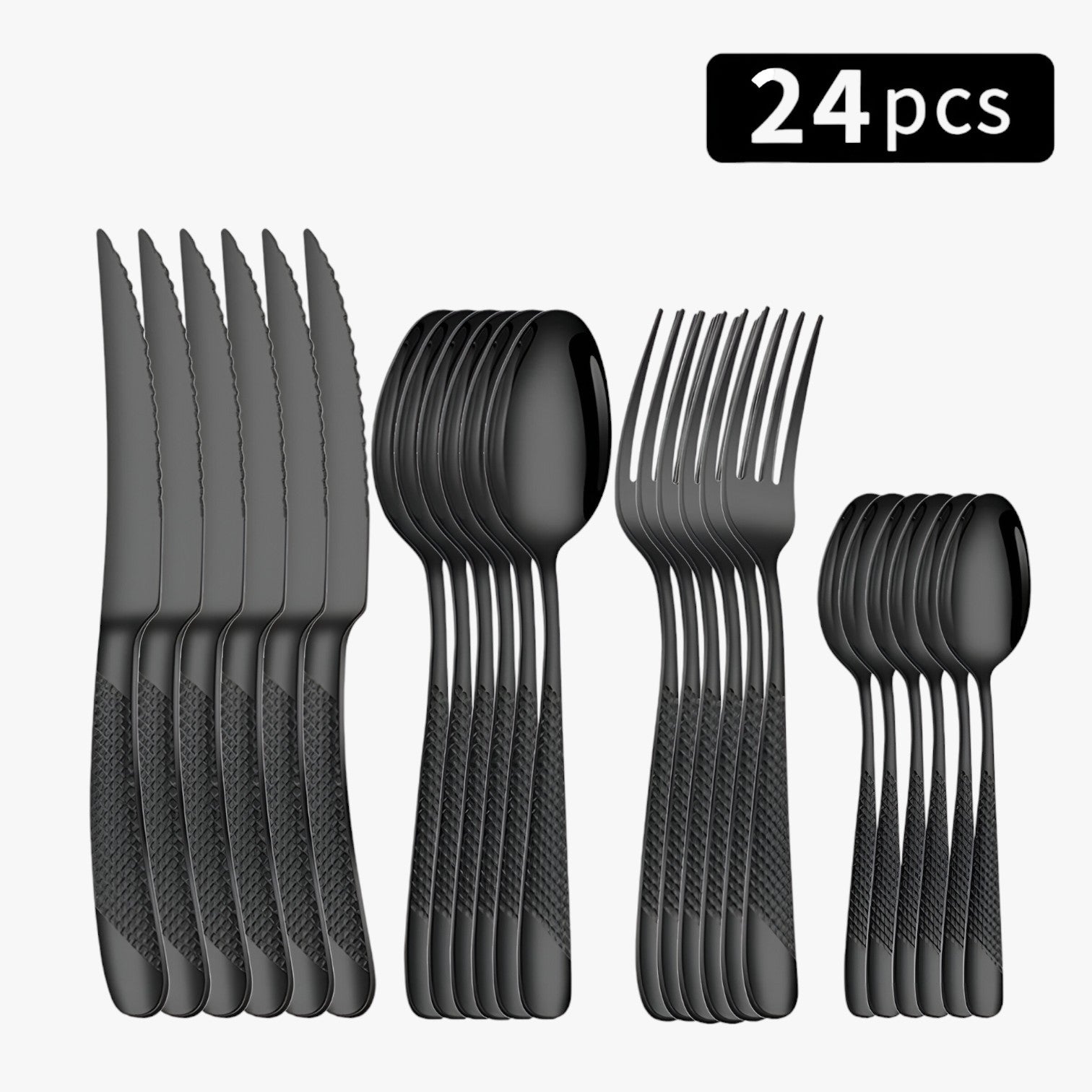 Set posate in acciaio per tutta la famiglia Uomo - nero - acciaio famiglia Kitchen kitchen & dining kitchen utensil Kitchen Utensils posate posate acciaio tutta uomo - Concept Palermo