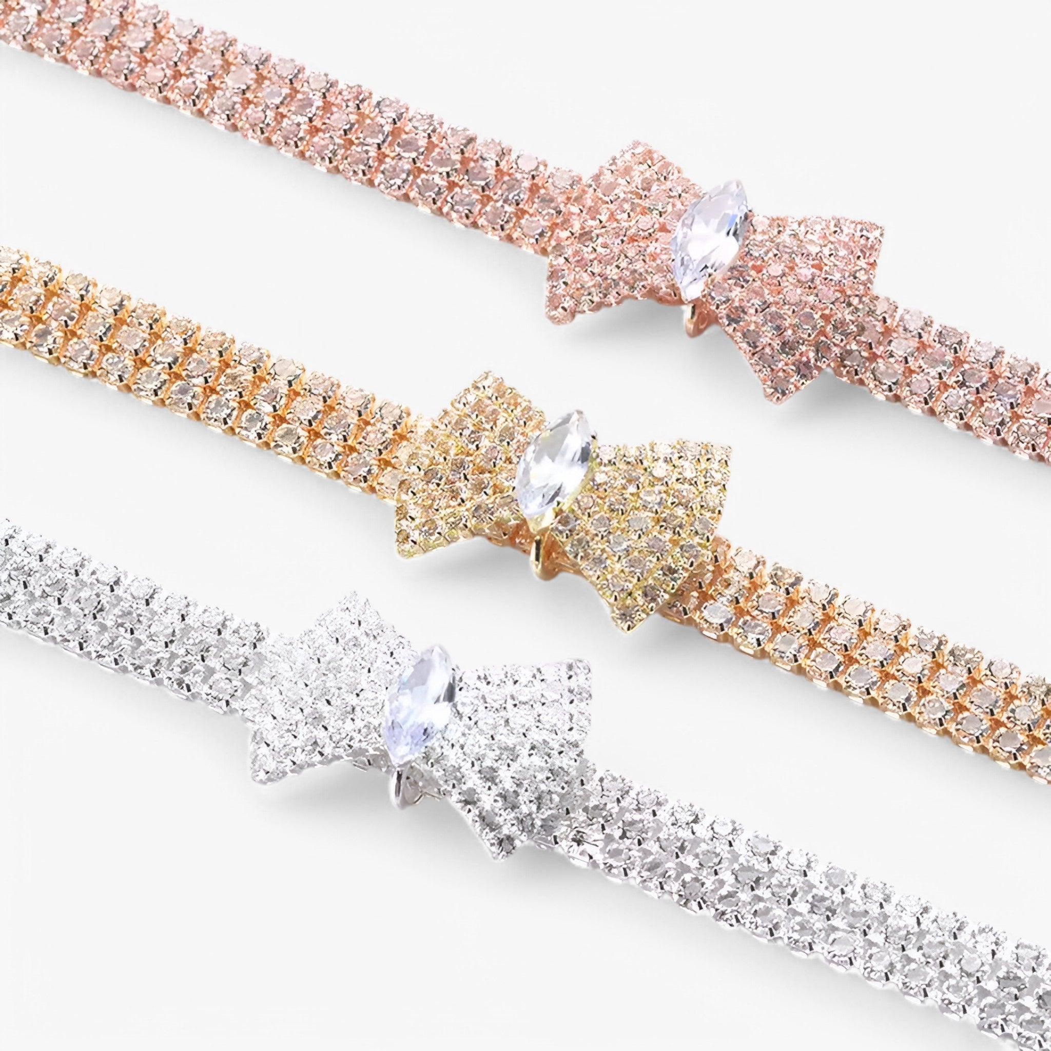 Collare per gatti Bling con fiocco e cristalli Uomo - - bling collare collare gatti cristalli fiocco gatti pets & supplies uomo - Concept Palermo