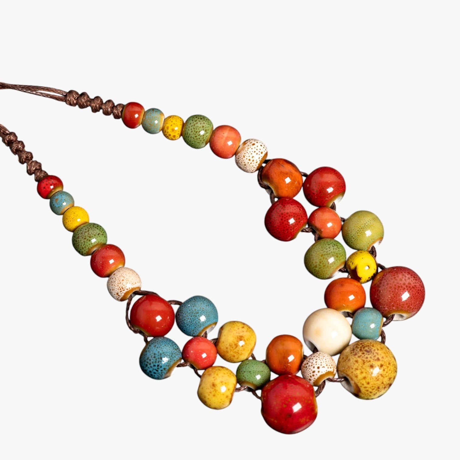 Collana in ceramica colorata fatta a mano - Unico boho-statement Lana - - boho ceramica collana collana ceramica colorata elegant womens necklaces fatta jewelry lana NECKLACES Necklaces for Women - Concept Palermo