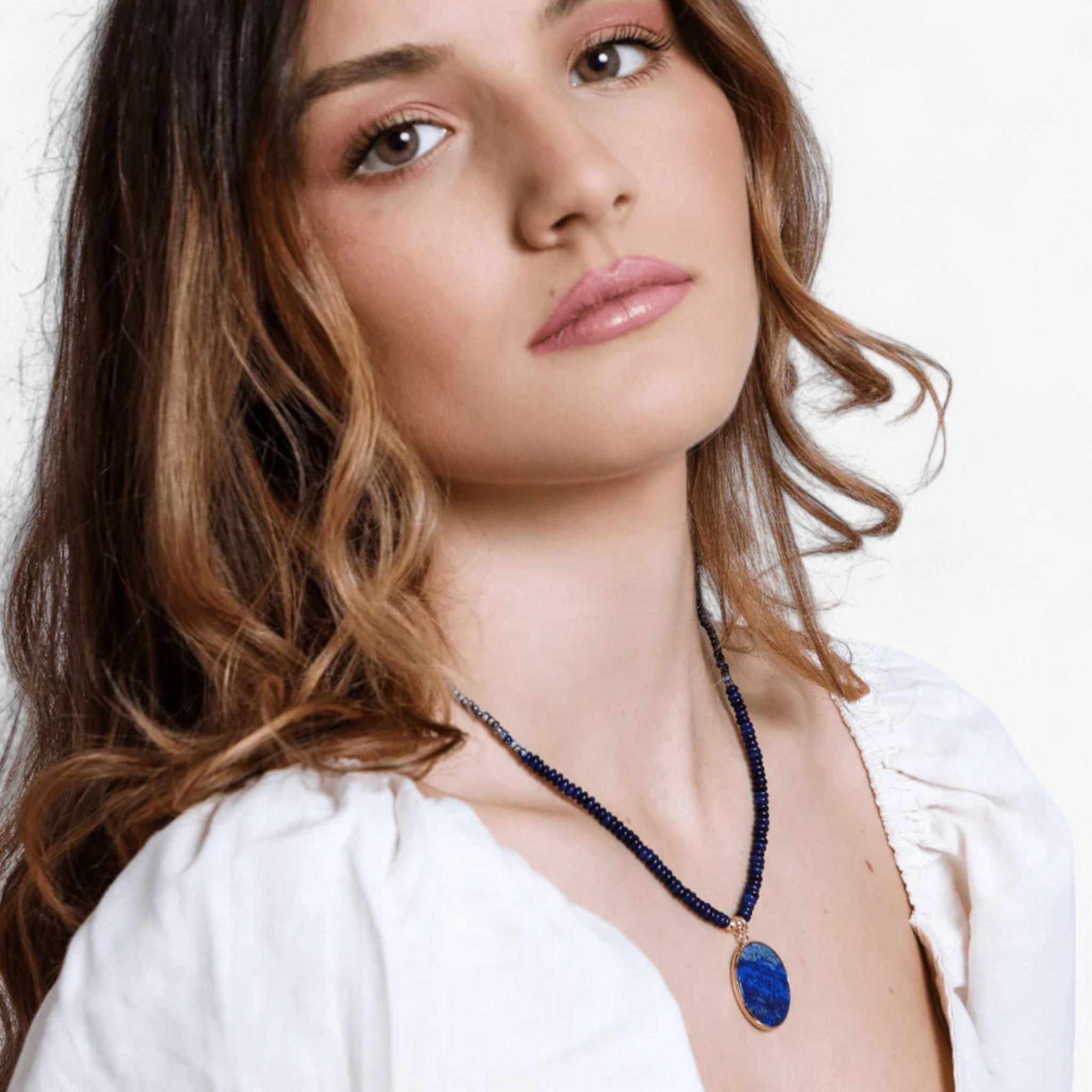 Collana Ronda in Lapislazzuli Curativo MidnightMoon Blu Lana - - collana collana ronda curativo jewelry lana lapislazzuli midnightmoon necklace NECKLACES Necklaces for Women ronda - Concept Palermo