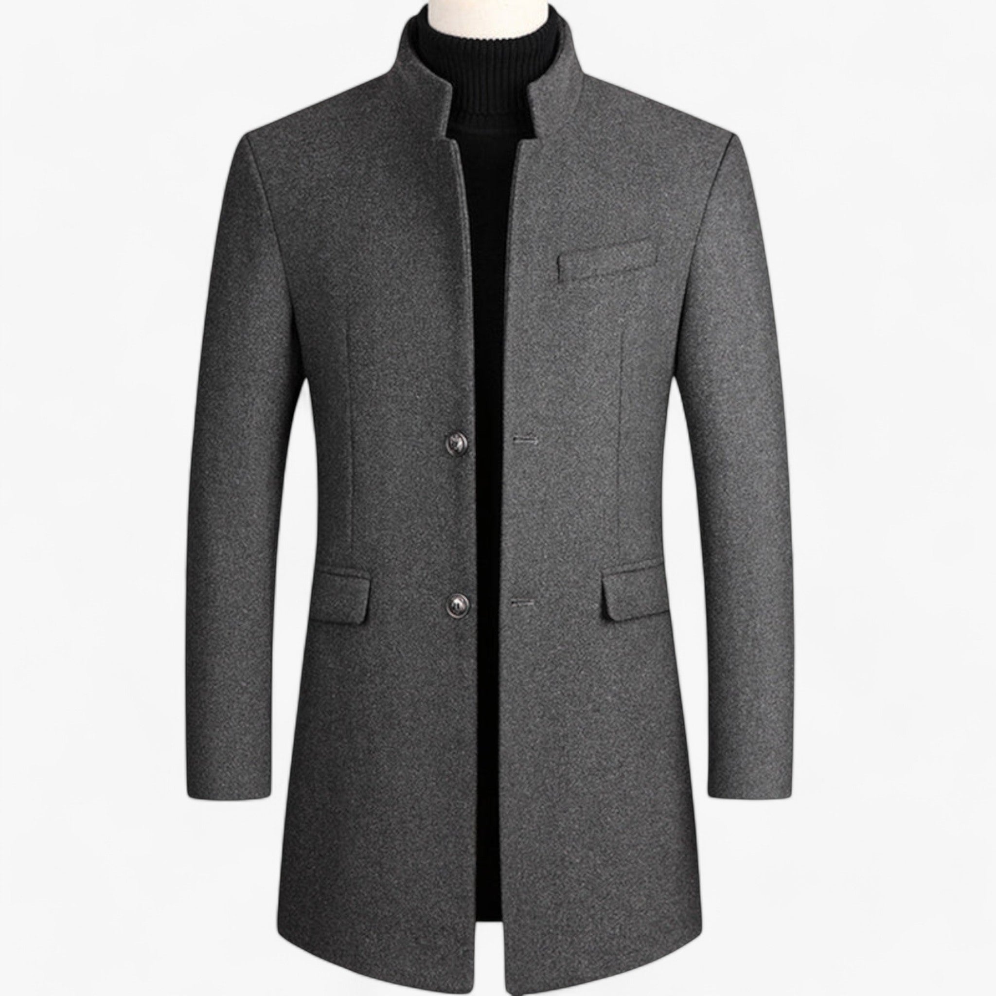 Cappotto Lungo Stiloso - Eleganza Iconica Uomo - Grigio - Bestsellers heren cappotto cappotto stiloso eleganza iconica Jassen heren long coat men men men's coats & jackets missnew reworded2 stiloso uomo - Concept Palermo