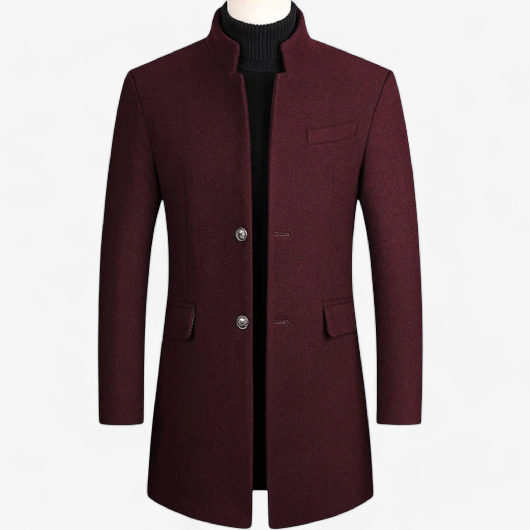 Cappotto Lungo Stiloso - Eleganza Iconica Uomo - Burdundy - Bestsellers heren cappotto cappotto stiloso eleganza iconica Jassen heren long coat men men men's coats & jackets missnew reworded2 stiloso uomo - Concept Palermo