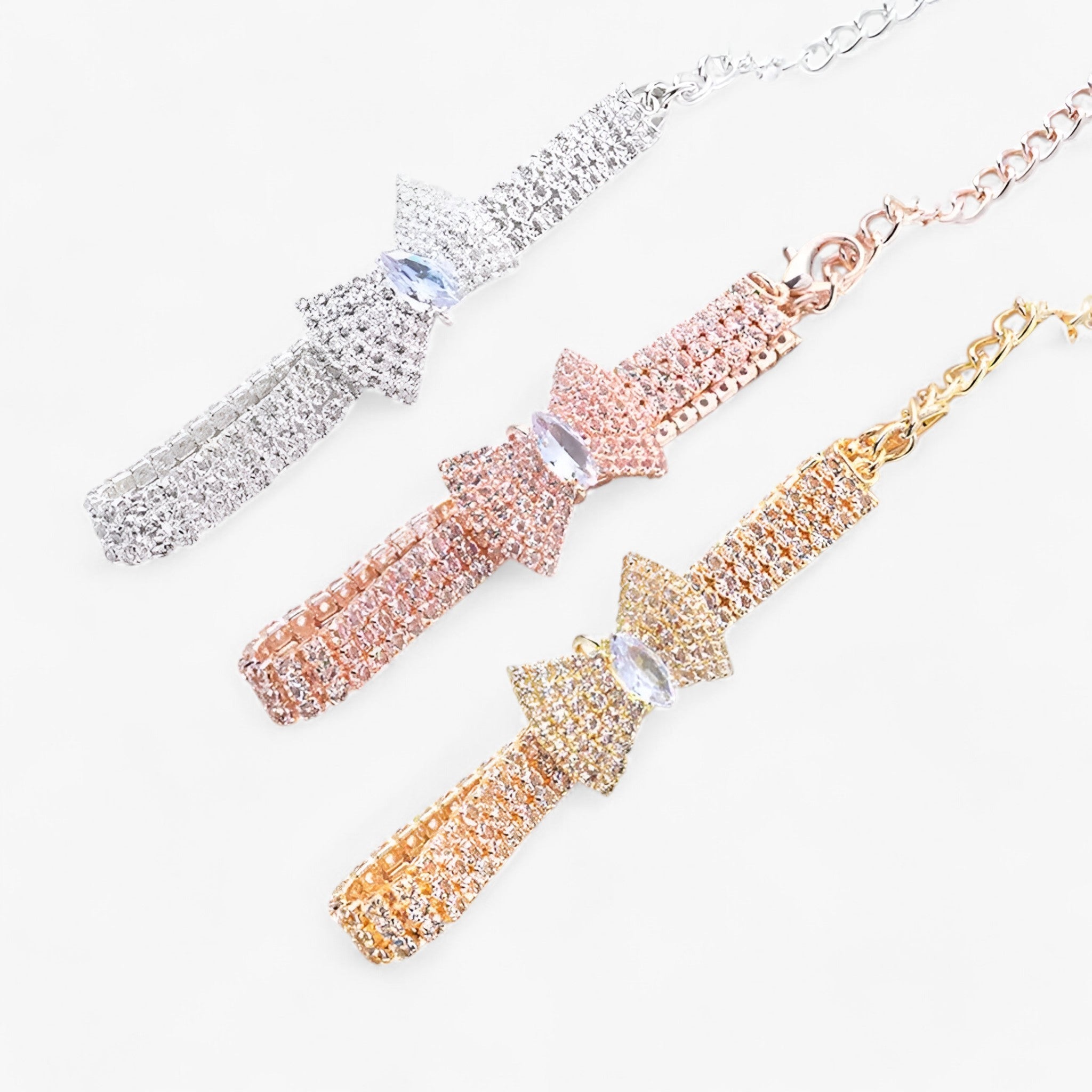 Collare per gatti Bling con fiocco e cristalli Uomo - - bling collare collare gatti cristalli fiocco gatti pets & supplies uomo - Concept Palermo