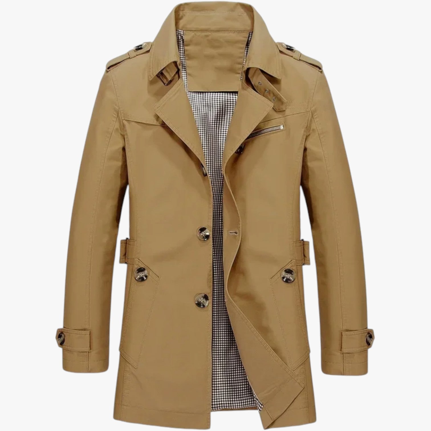 Giacca lunga da uomo - Stile casual e protezione per la mezza stagione - Cachi profondo - casual coat men coats giacca giacca lunga Jackets & Coats lunga men's coats & jackets mezza protezione stagione - Concept Palermo