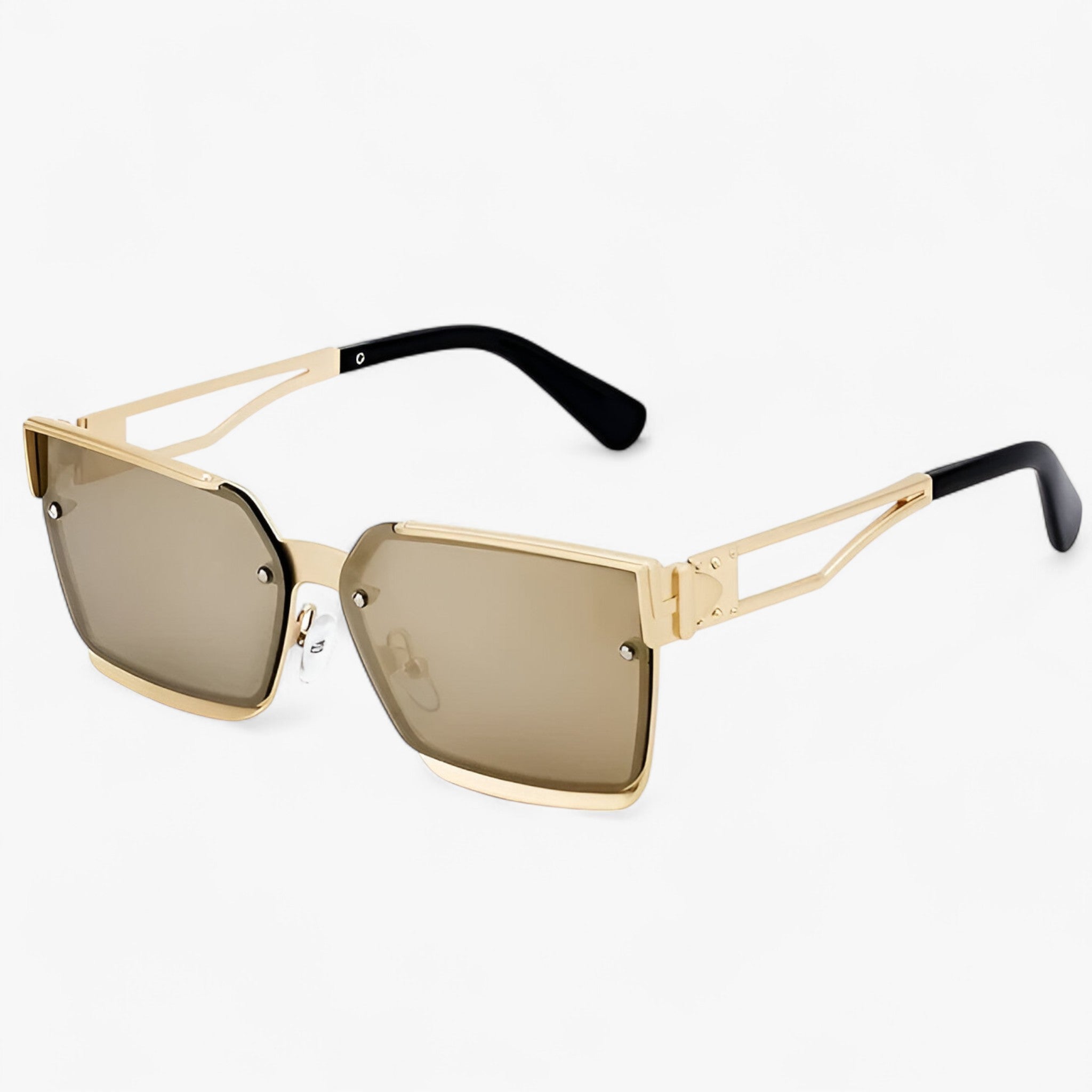 Occhiali da sole quadrati vintage punk con montatura in metallo Uomo - Oro - Fashion Sunglasses men sunglasses polarized mens sunglasses metallo montatura occhiali occhiali sole Polarized man sunglasses punk quadrati sole sunglasses sunglasses polarized men - Concept Palermo