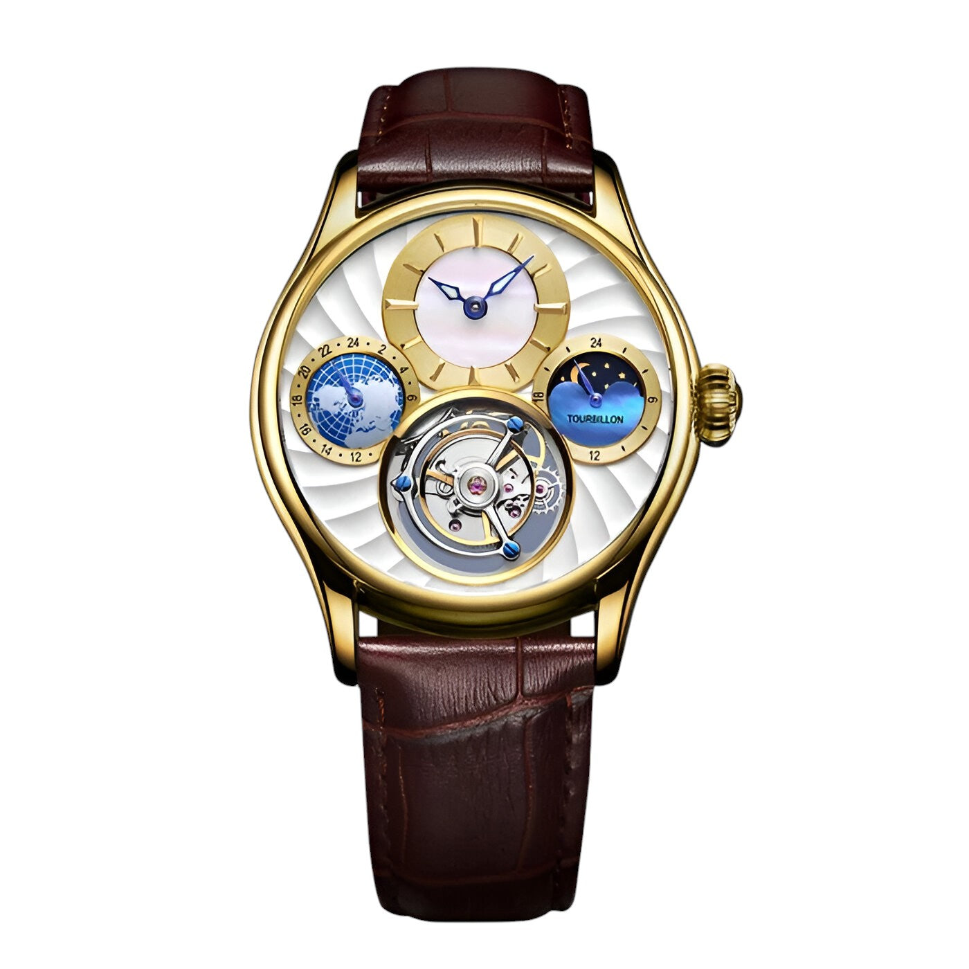 Orologio Automatico Scheletrato Uomo Lusso Tourbillon, Acciaio Inox Argento - - accessoires horloges meccanico orologio orologio meccanico tourbillon watches - Concept Palermo