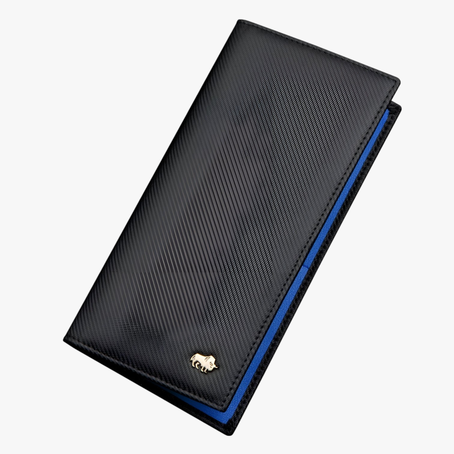 Portafoglio Aziendale In Pelle Sottile - Nero Blu Carbonio - aziendale mens accessory mens wallet pelle portafoglio portafoglio aziendale sottile wallet wallets - Concept Palermo