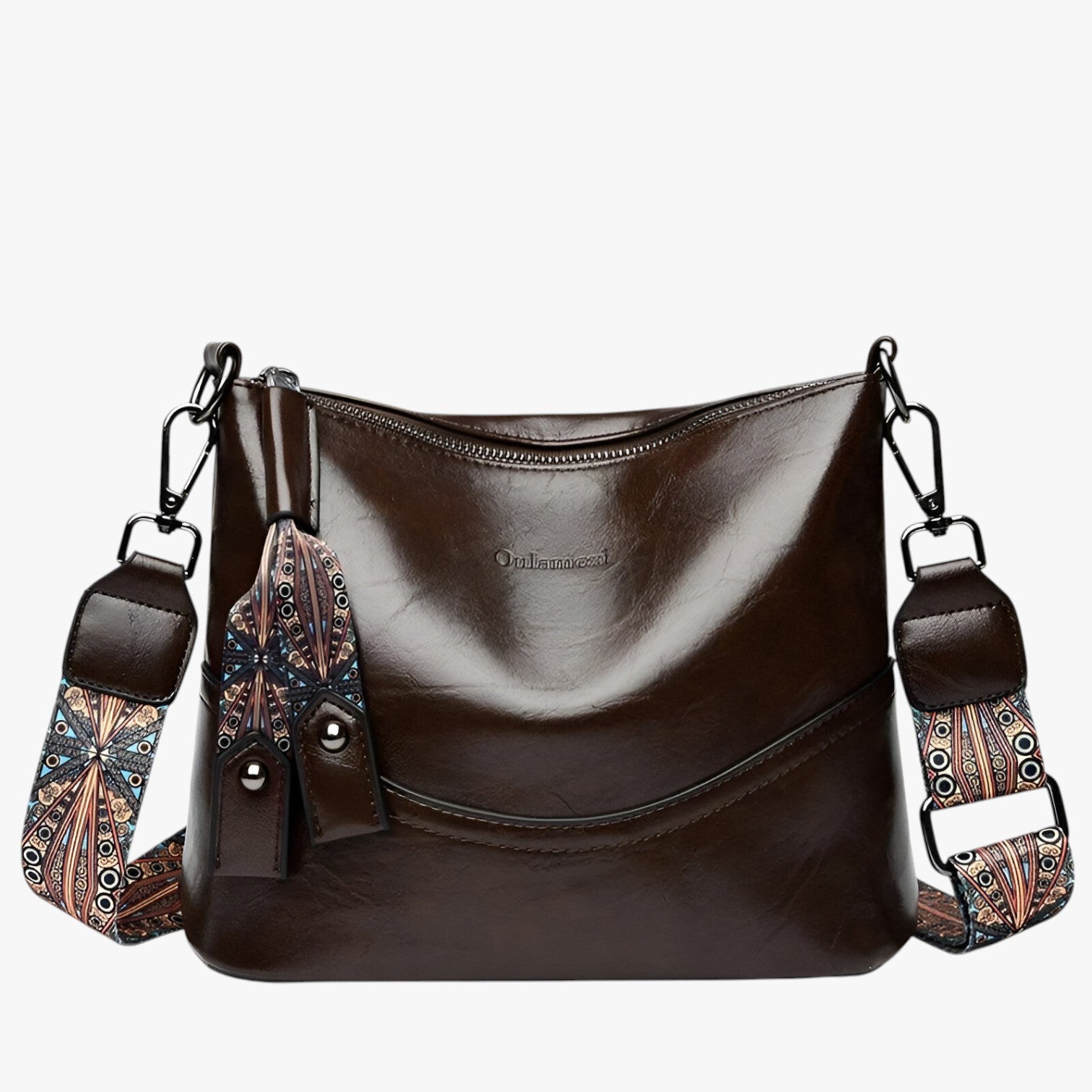 Borsa a Tracolla da Donna di Lusso Firmata in Pelle Nera Elegante - Marrone - Bags borsa borsa tracolla donne firmata tracolla women bags Women's handbags - Concept Palermo