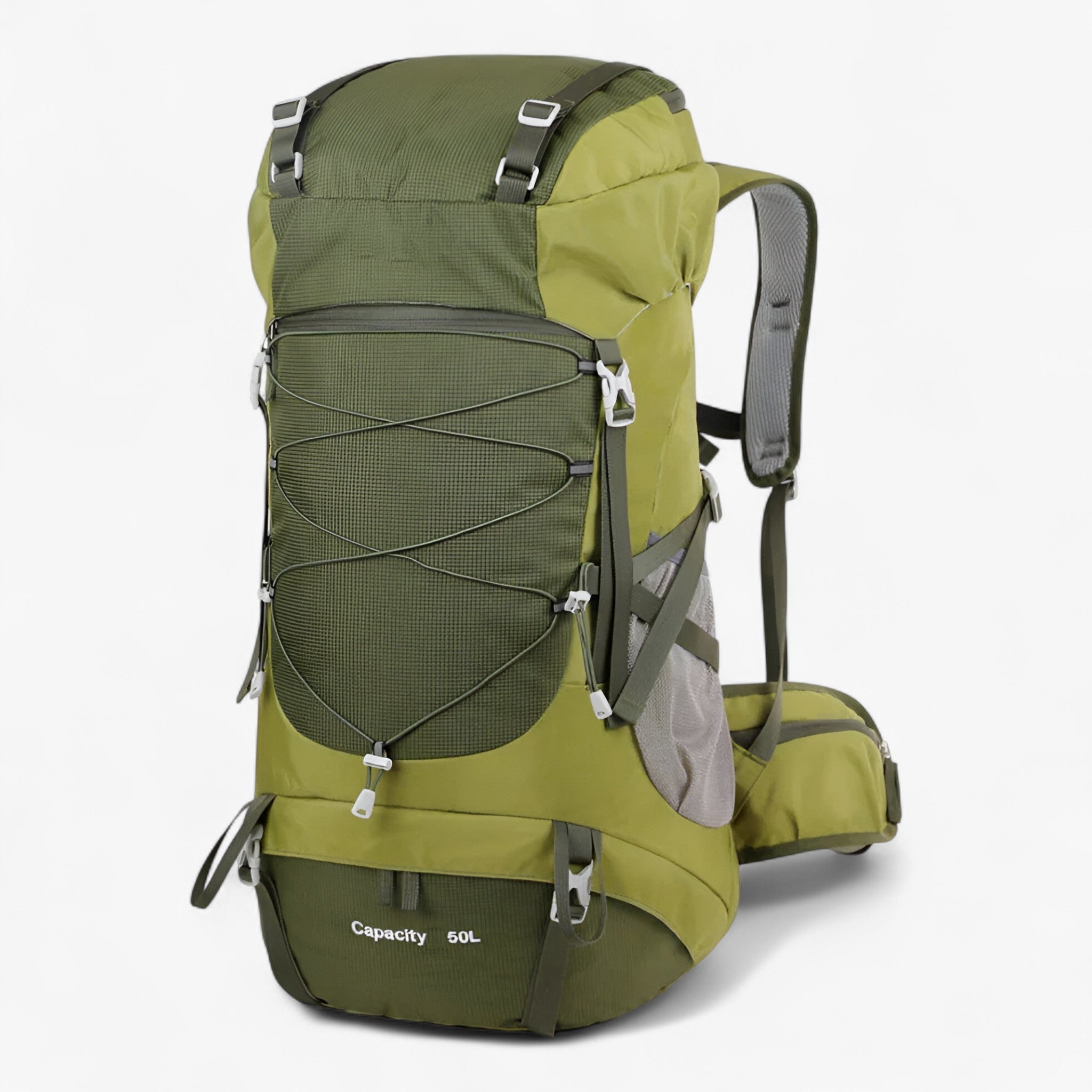 Zaino da trekking 50L in nylon impermeabile per viaggi avventurosi - Verde militare - 50L backpacks avventurosi Backpacks bags hiking backpacks impermeabile nylon trekking viaggi zaino zaino trekking - Concept Palermo