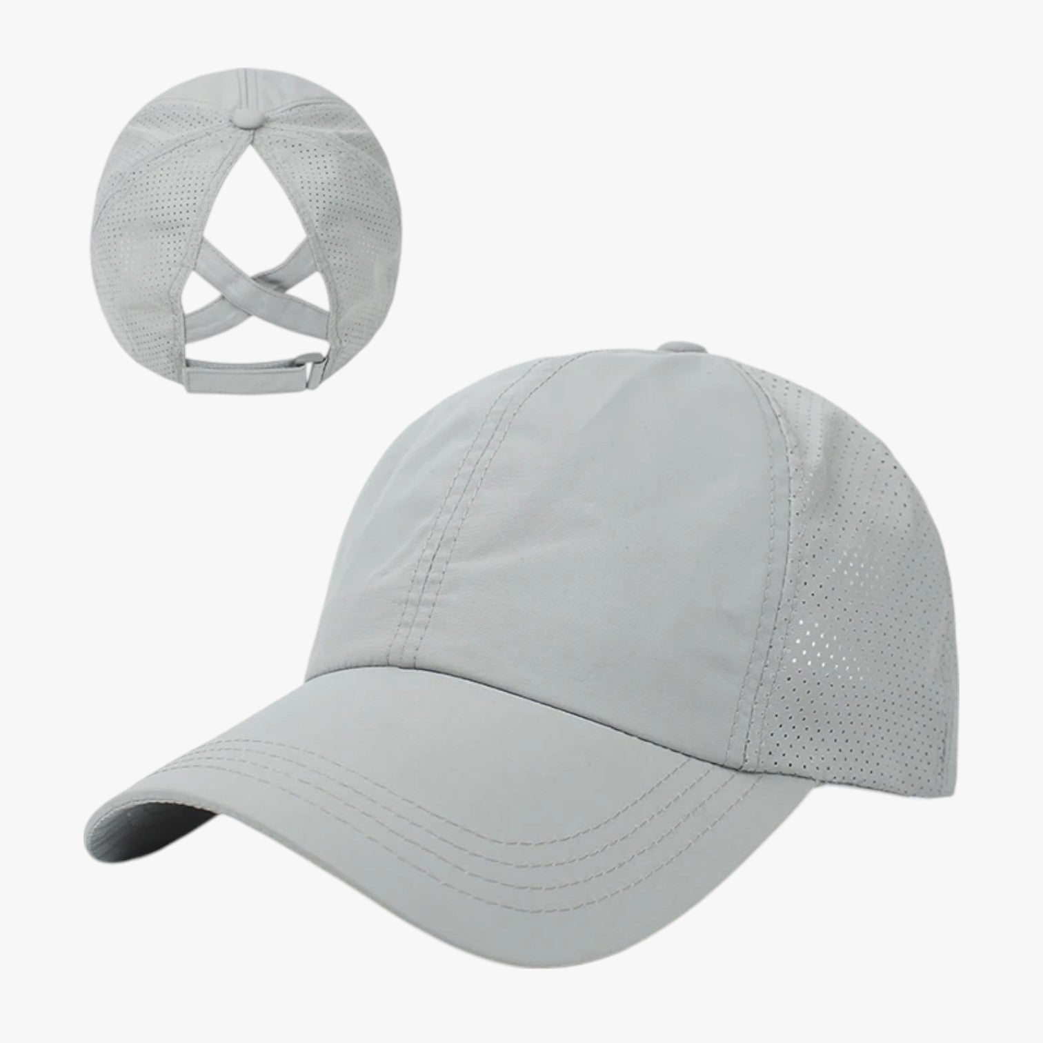 Cappello sportivo estivo con coda di cavallo e rete traspirante Uomo - Grigio - cappello cappello sportivo cavallo coda estivo hat Hat for girls hats rete sportivo traspirante women hat womens hat - Concept Palermo