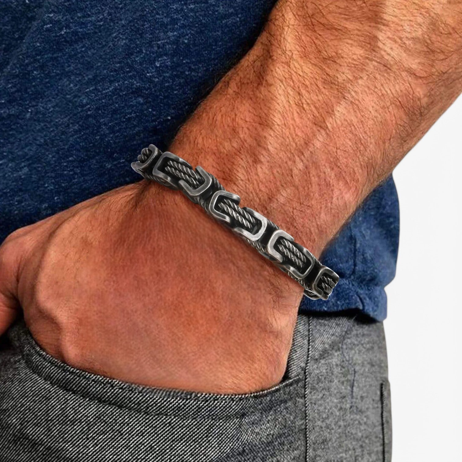 Robusto e Senza Tempo – Bracciale Maschile Chunky Bizantino Uomo - - bizantino bracciale BRACELETS chunky jewelry maschile mens bracelet robusto robusto tempo tempo - Concept Palermo