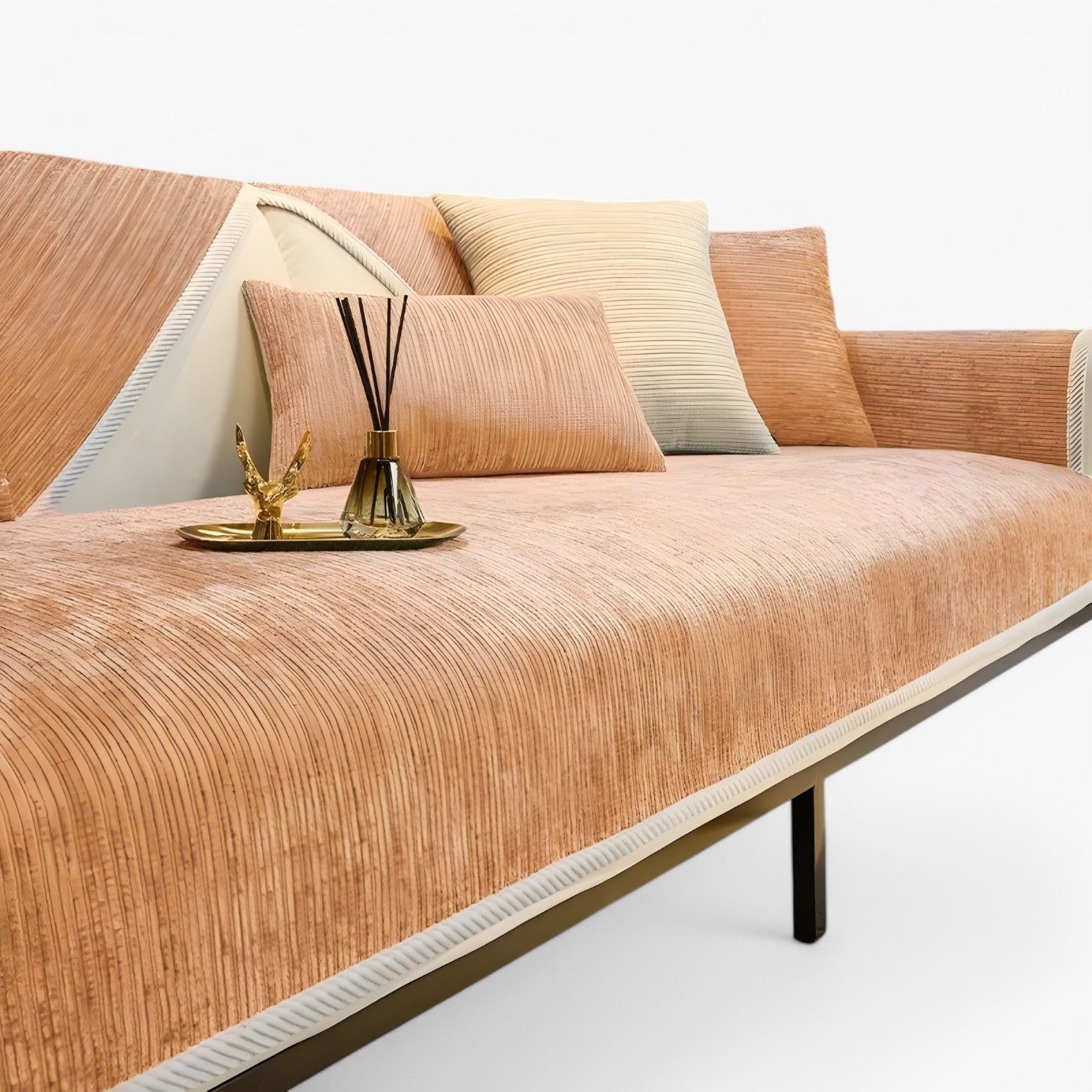 Copertura per Divano in Chenille Rigata – Protegge e Abbellisce il Tuo Divano - Arancione - abbellisce chenille copertura copertura divano divano Home Home & Garden protegge rigata - Concept Palermo