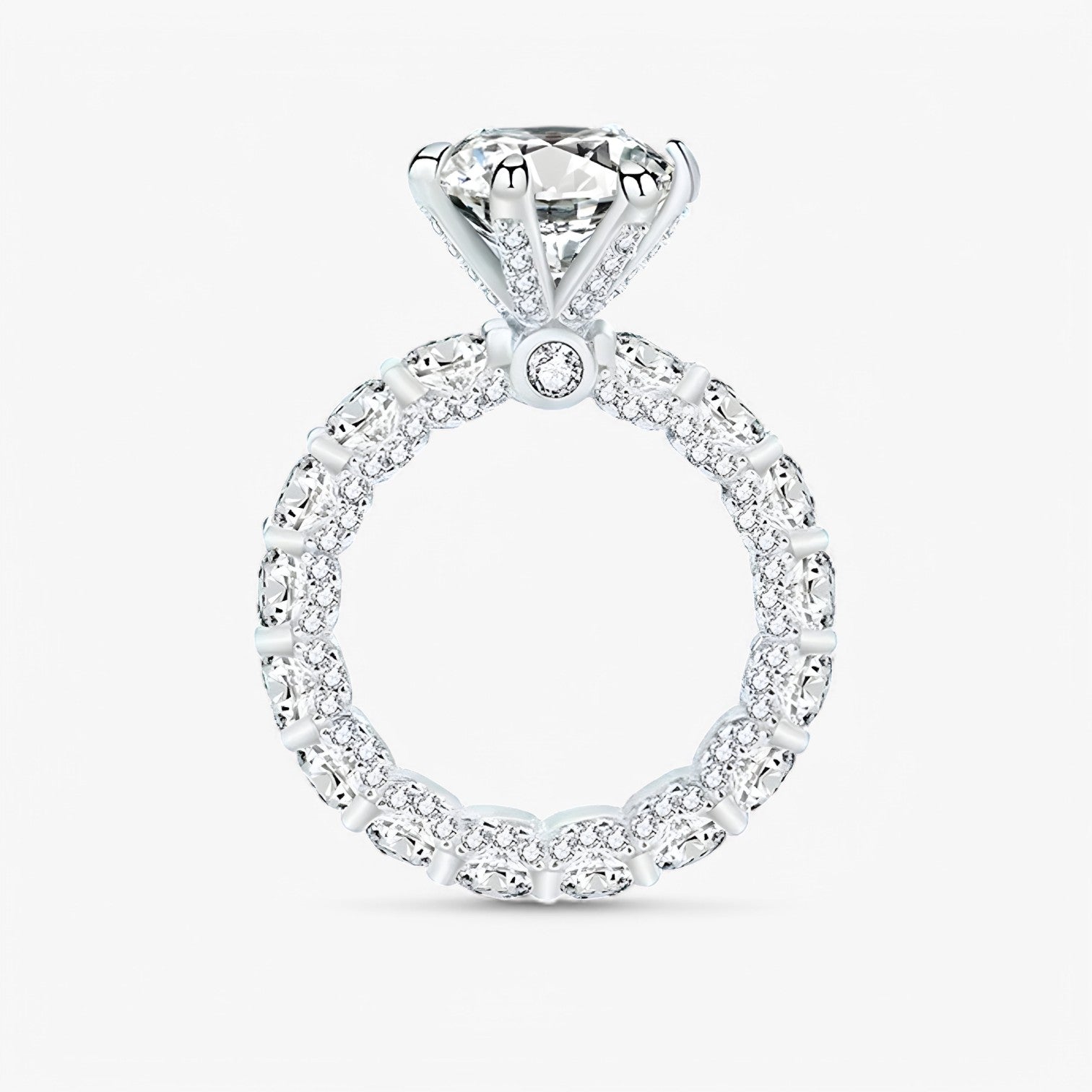 Anello di Fidanzamento in Moissanite – S925 Argento con Halo Nascosto Uomo - 6 BIANCO - Accessories Jewelry anello anello fidanzamento fidanzamento halo jewelry moissanite nascosto Rings uomo - Concept Palermo