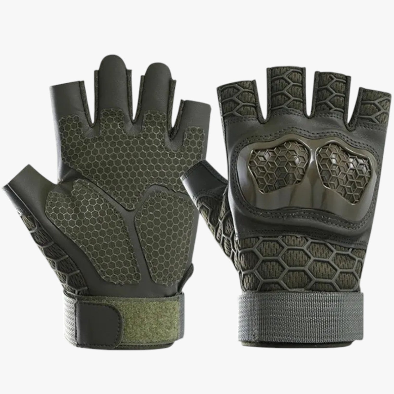 Guanti tattici mezze dita anti-scivolo e resistenti - Verde militare - anti dita gloves gloves for men guanti guanti tattici mens gloves mezze resistenti scivolo tattici - Concept Palermo