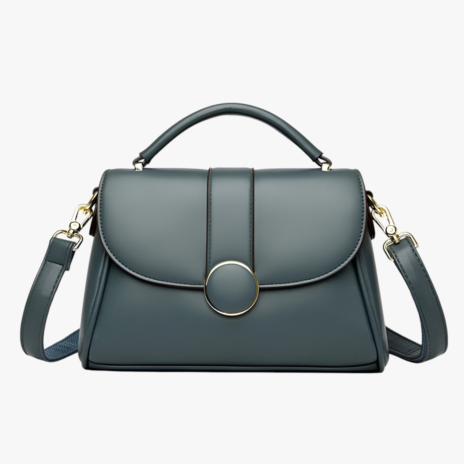 Borsa a Tracolla Donna Nera in Vera Pelle Elegante con Patta e Chiusura Magnetica - Blu - Bags borsa borsa tracolla donna firmata handbags tracolla women bags Women's handbags - Concept Palermo