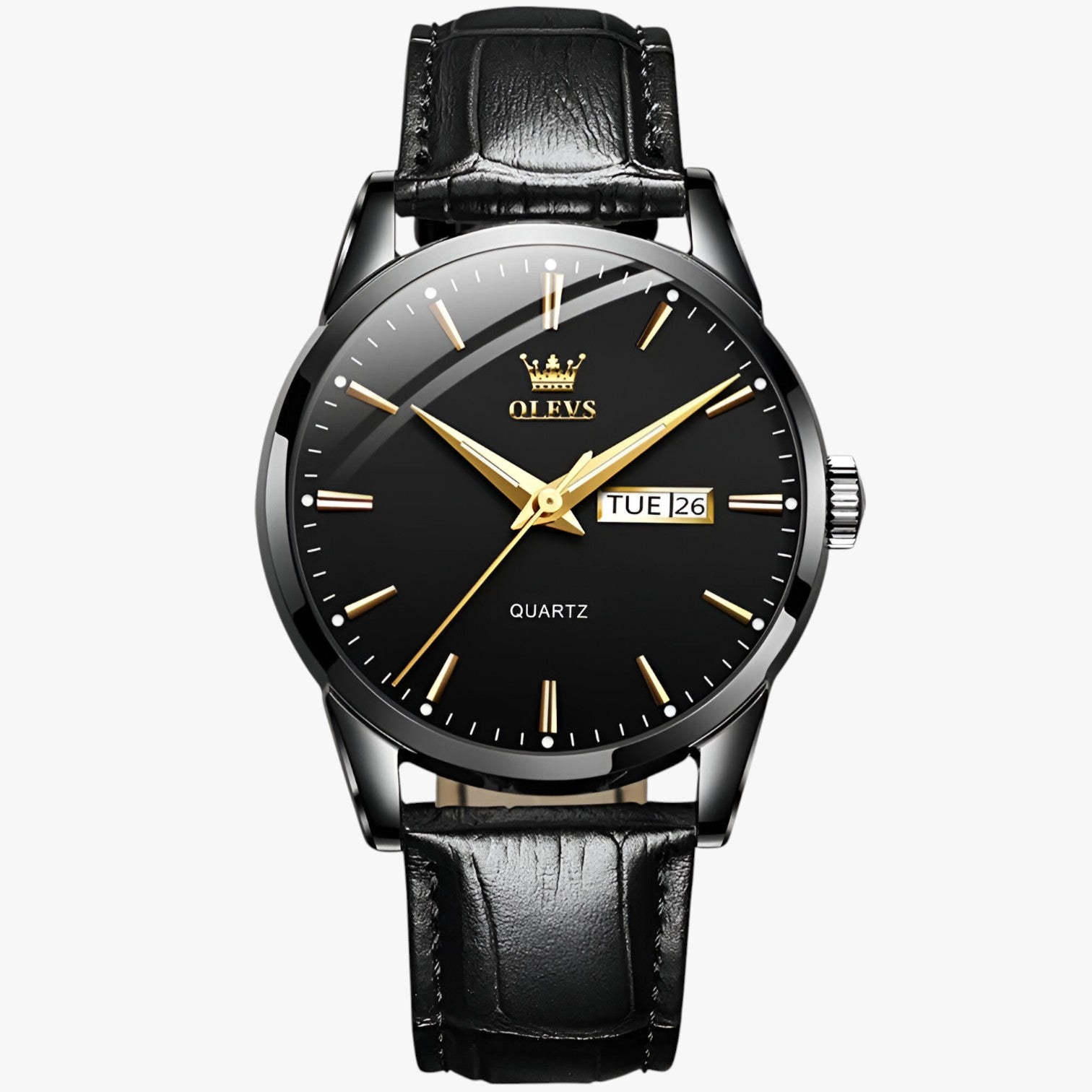 Orologio Classico da Uomo in Vera Pelle, Impermeabile, Elegante - Nero - impermeabile orologio orologio pelle pelle uomo watch watch for men watches WATCHES FOR MEN - Concept Palermo