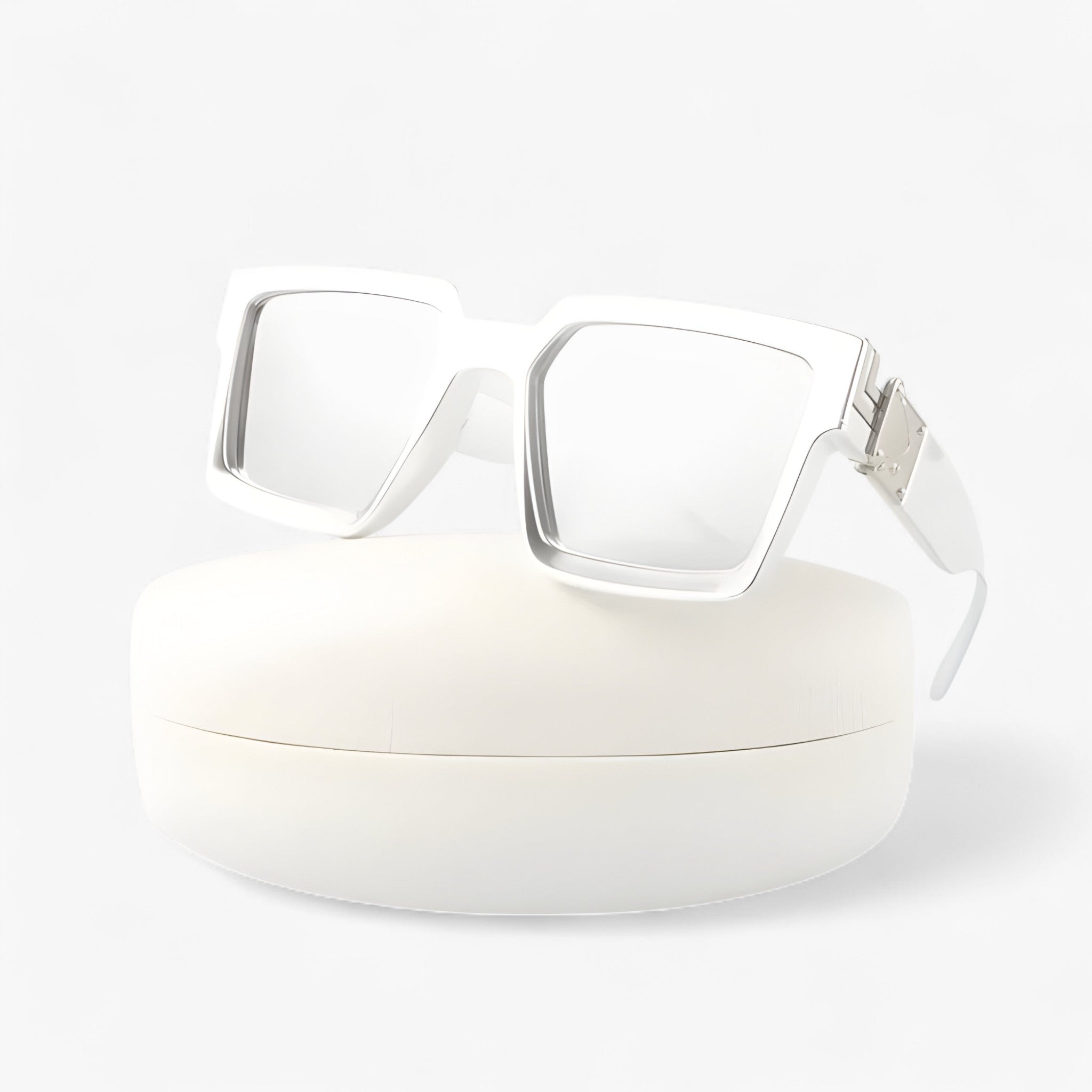 Occhiali da sole quadrati vintage neri da uomo - Bianco Argento no box - Fashion Sunglasses men sunglasses polarized mens sunglasses neri occhiali occhiali sole Polarized man sunglasses quadrati sole sunglasses sunglasses polarized men uomo vintage - Concept Palermo