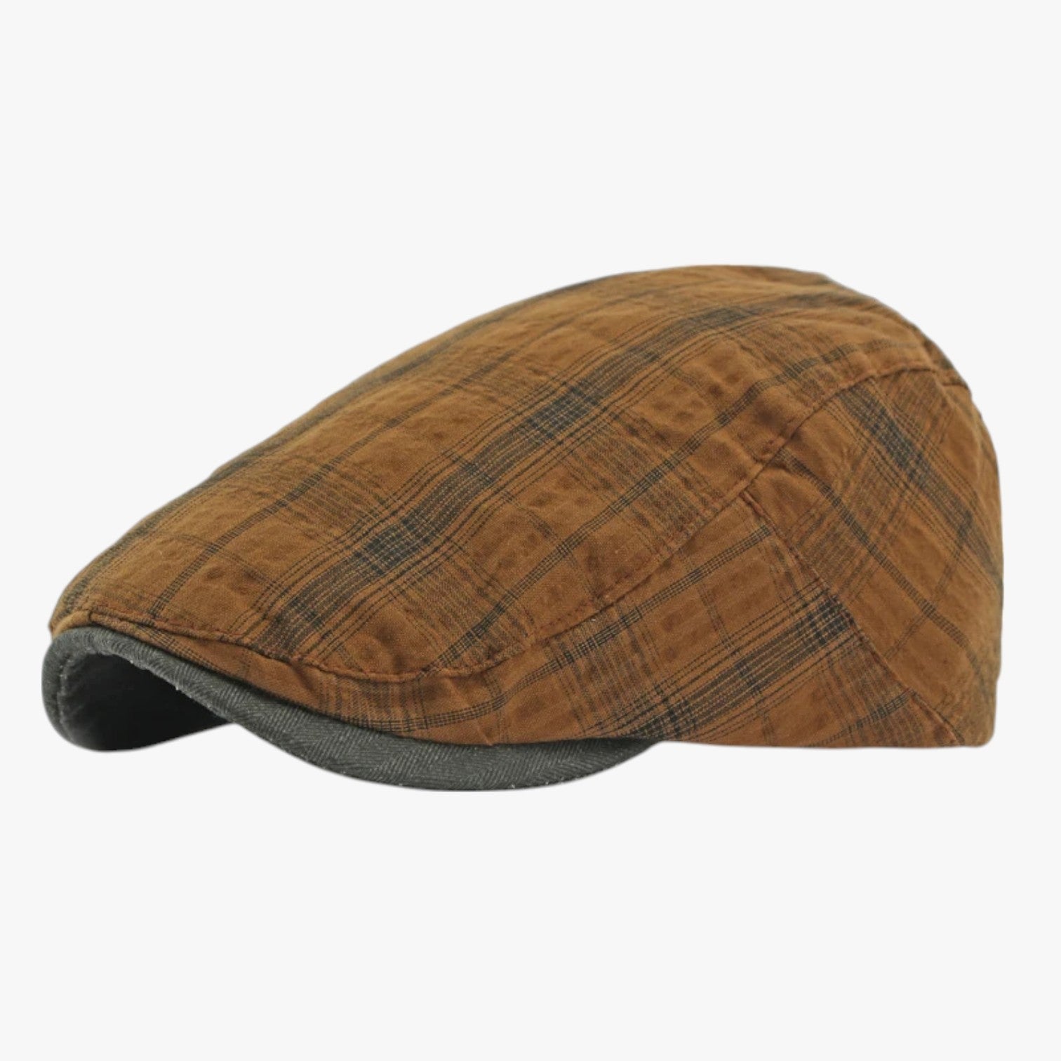 Berretto Tartan Retro in Cotone Uomo - caffè - berretto berretto tartan caps cotone men's hat mens cap retro tartan uomo - Concept Palermo