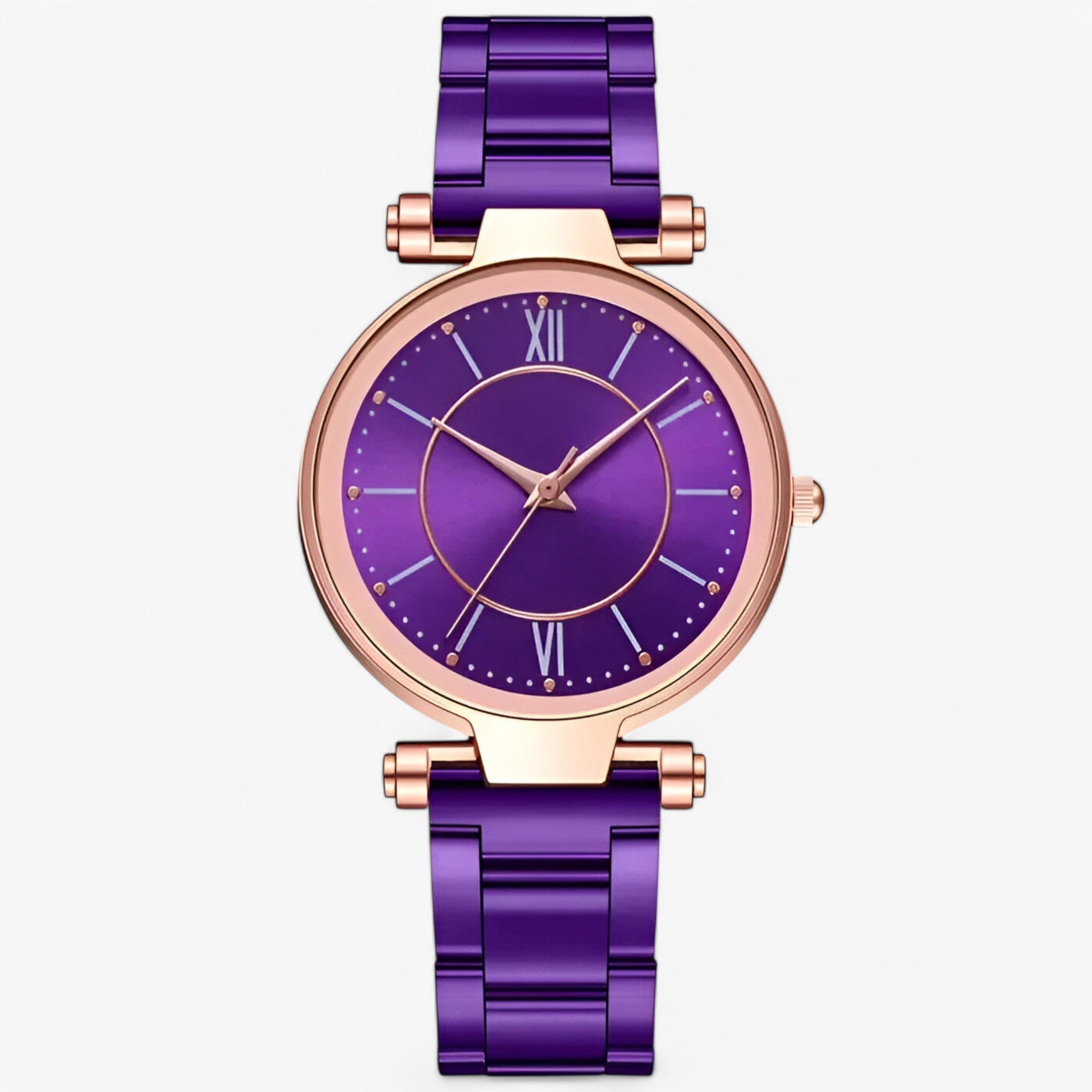 Orologio classico in acciaio rosa - Viola - acciaio female watch orologio orologio acciaio watch for women watches - Concept Palermo