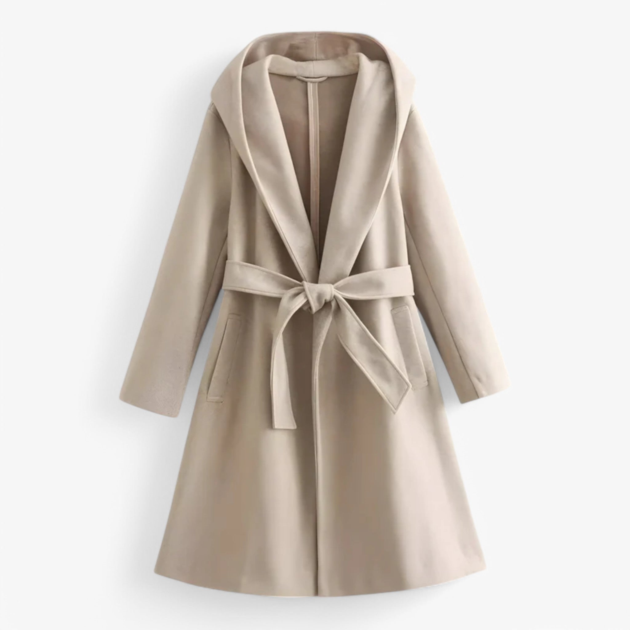 Cappotto con cappuccio - Caldo e alla moda - Cachi - alla caldo cappotto cappotto cappuccio cappuccio coats coats for women moda women's coats & jackets - Concept Palermo