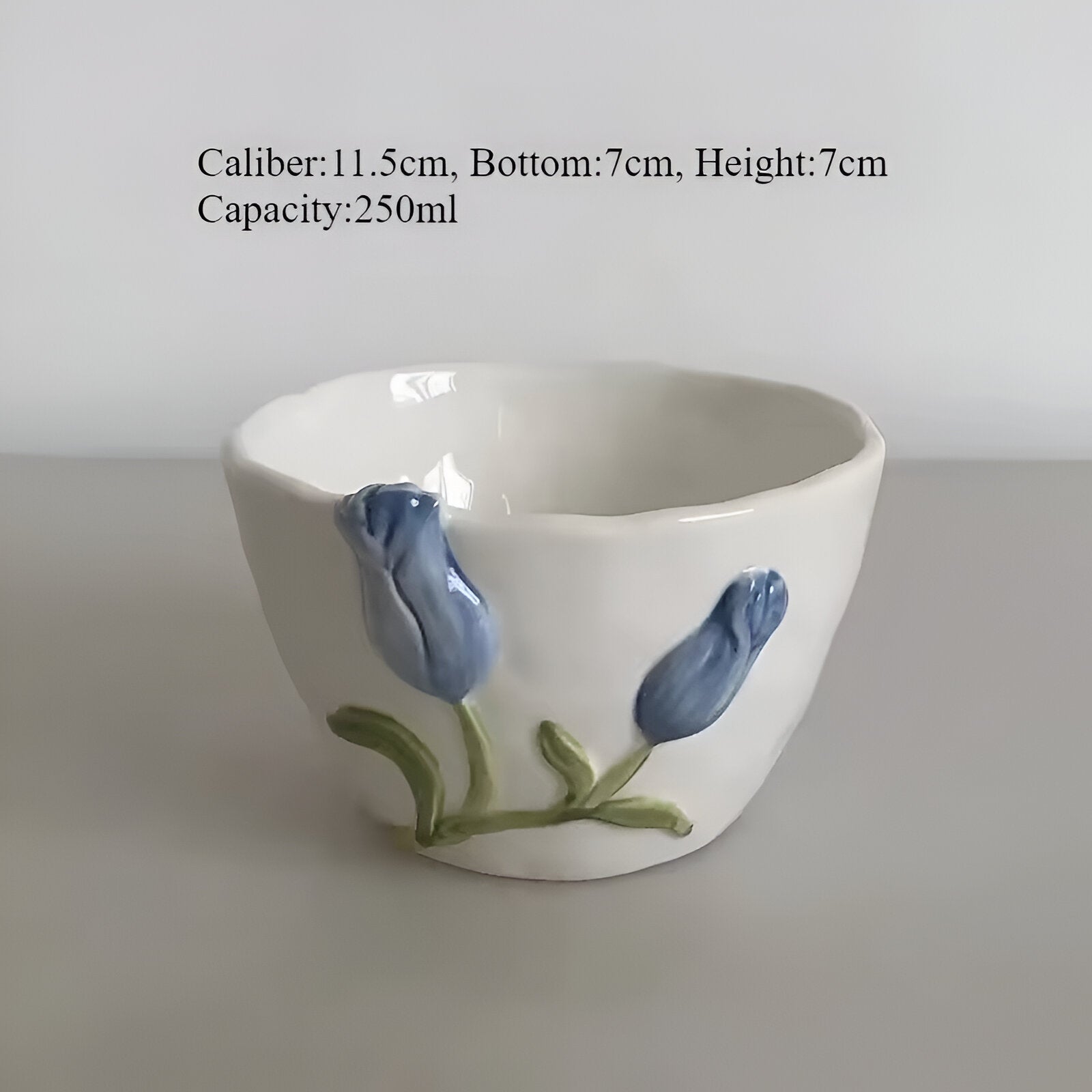 Tazza da caffè in ceramica creativa a forma di tulipano con piattino - Ciotola blu 6in 260-310ML - caffè ceramica creativa forma home & garden huis & tuin piattino tazza tazza caffè - Concept Palermo