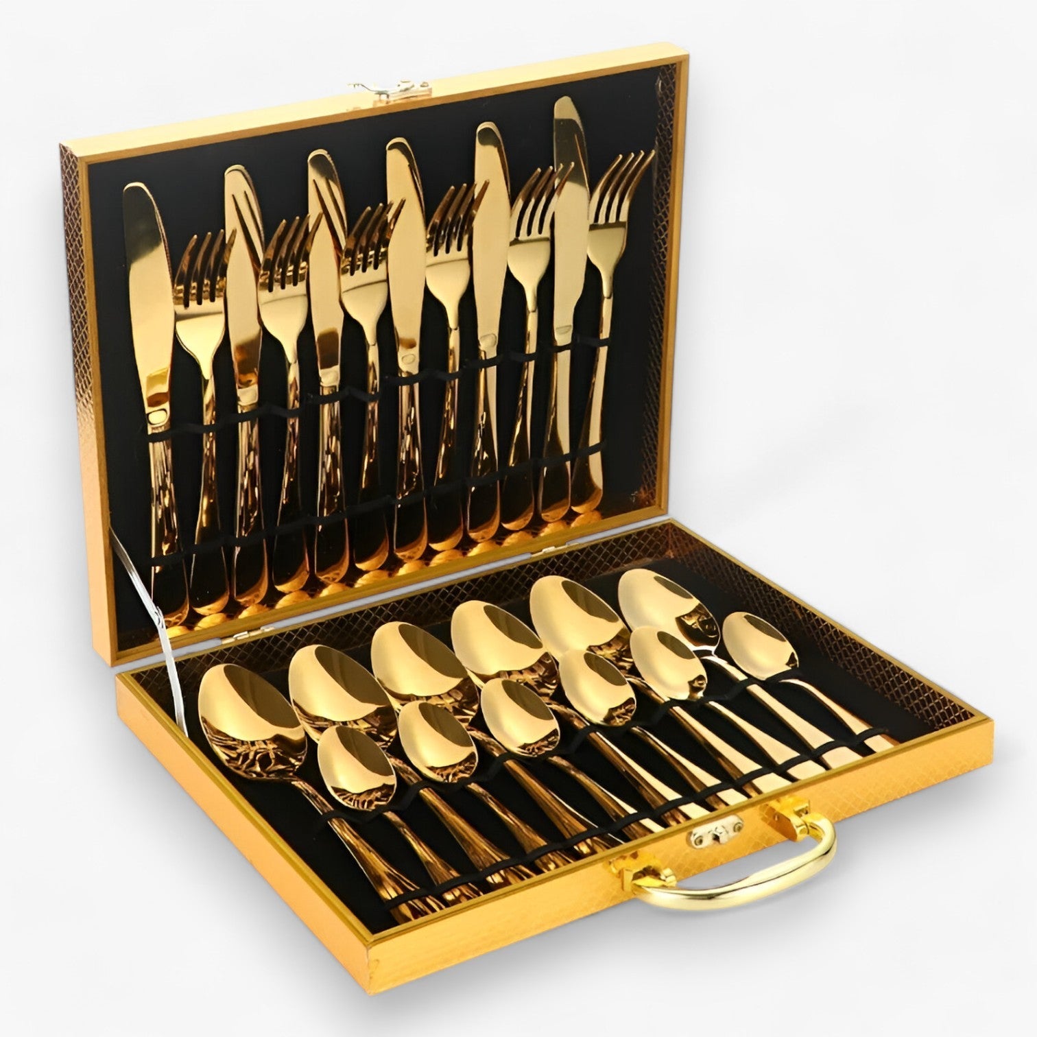 Set di Posate da 24 Pezzi - Sostenibile Utensili in Acciaio Inossidabile - Oro - acciaio inossidabile Kitchen kitchen & dining kitchen accessory kitchen tools kitchen utensil pezzi posate posate pezzi sostenibile utensili - Concept Palermo