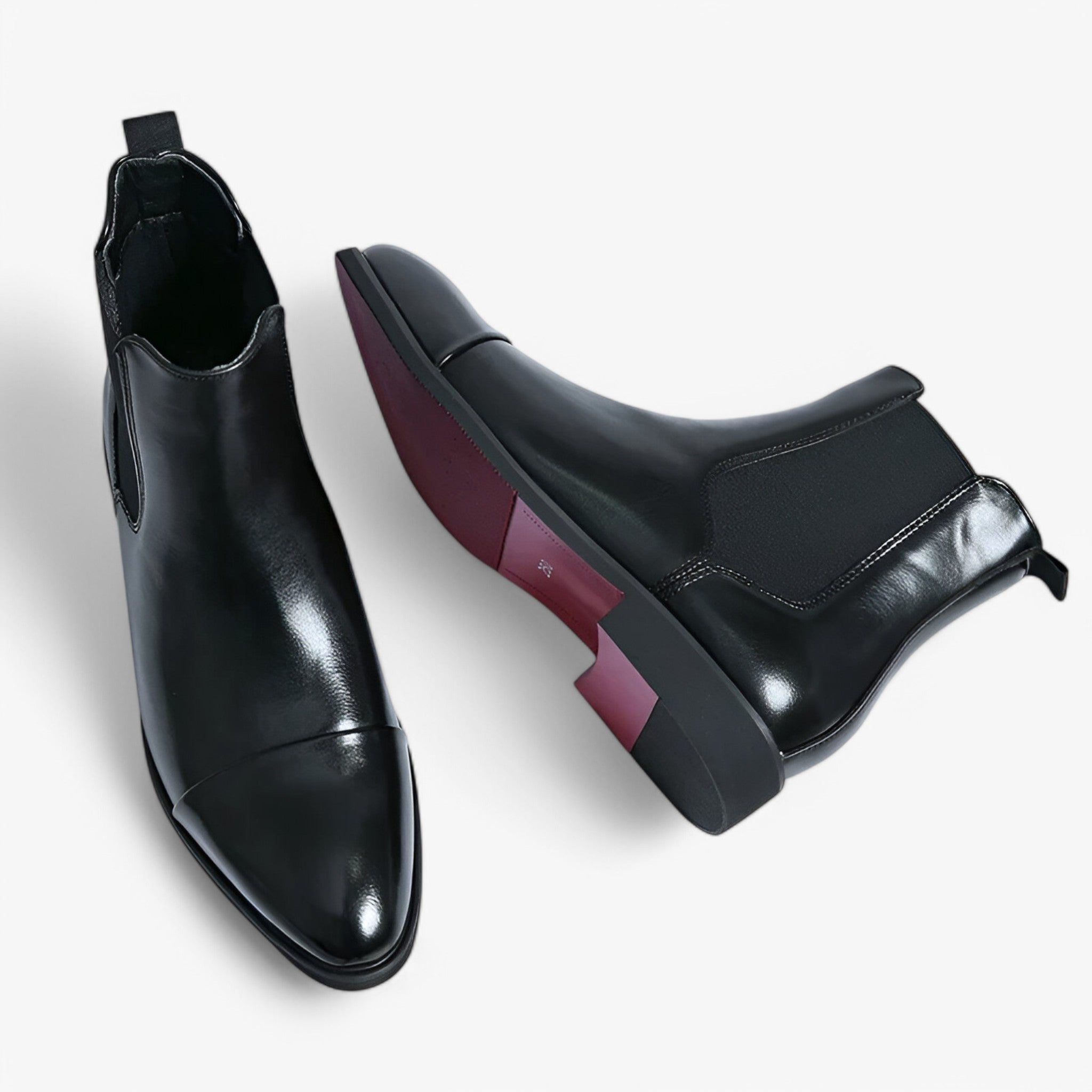 Stivali Chelsea Uomo Neri in Vera Pelle – Eleganti, Comodi, Disponibili Varie Taglie - Nero Jet - chelsea pelle schoenen shoes stivali stivali chelsea uomo vera - Concept Palermo