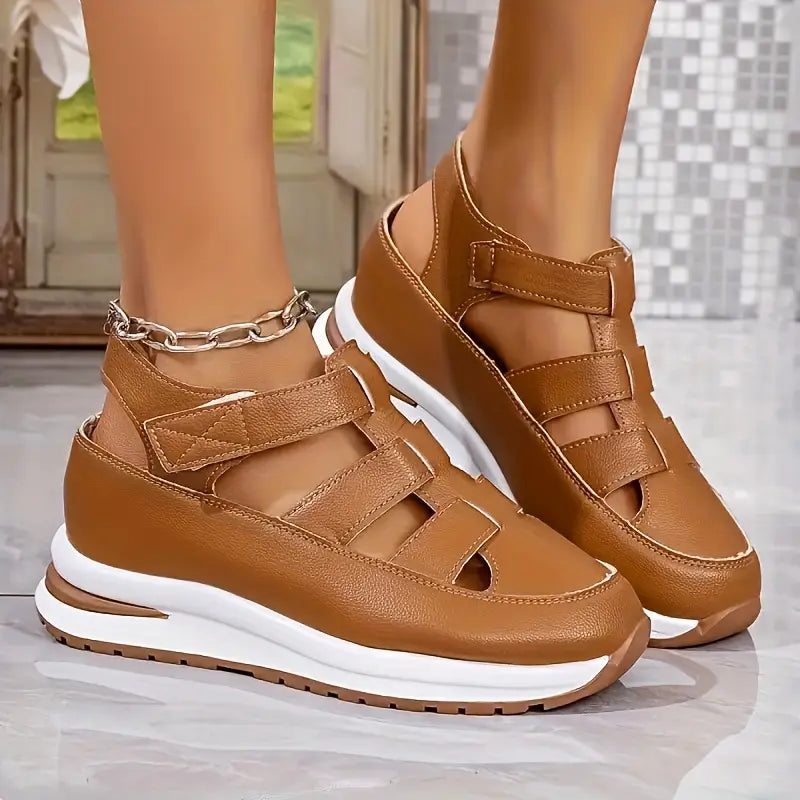 Sandales Femme Confort Cuir Noir Élégantes & Ergonomiques - Marron - confortables cross-from-seroa-10180446290186 femmes New-google popular product_tags sandales sandales confortables sandales pour femmes élégantes - Concept Palermo